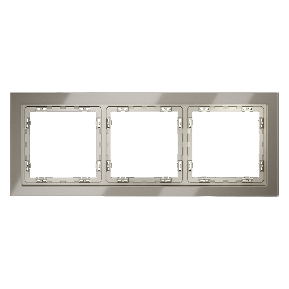 Рамка стеклянная VOLTUM S70 на 3 поста, (шелк, стекло)