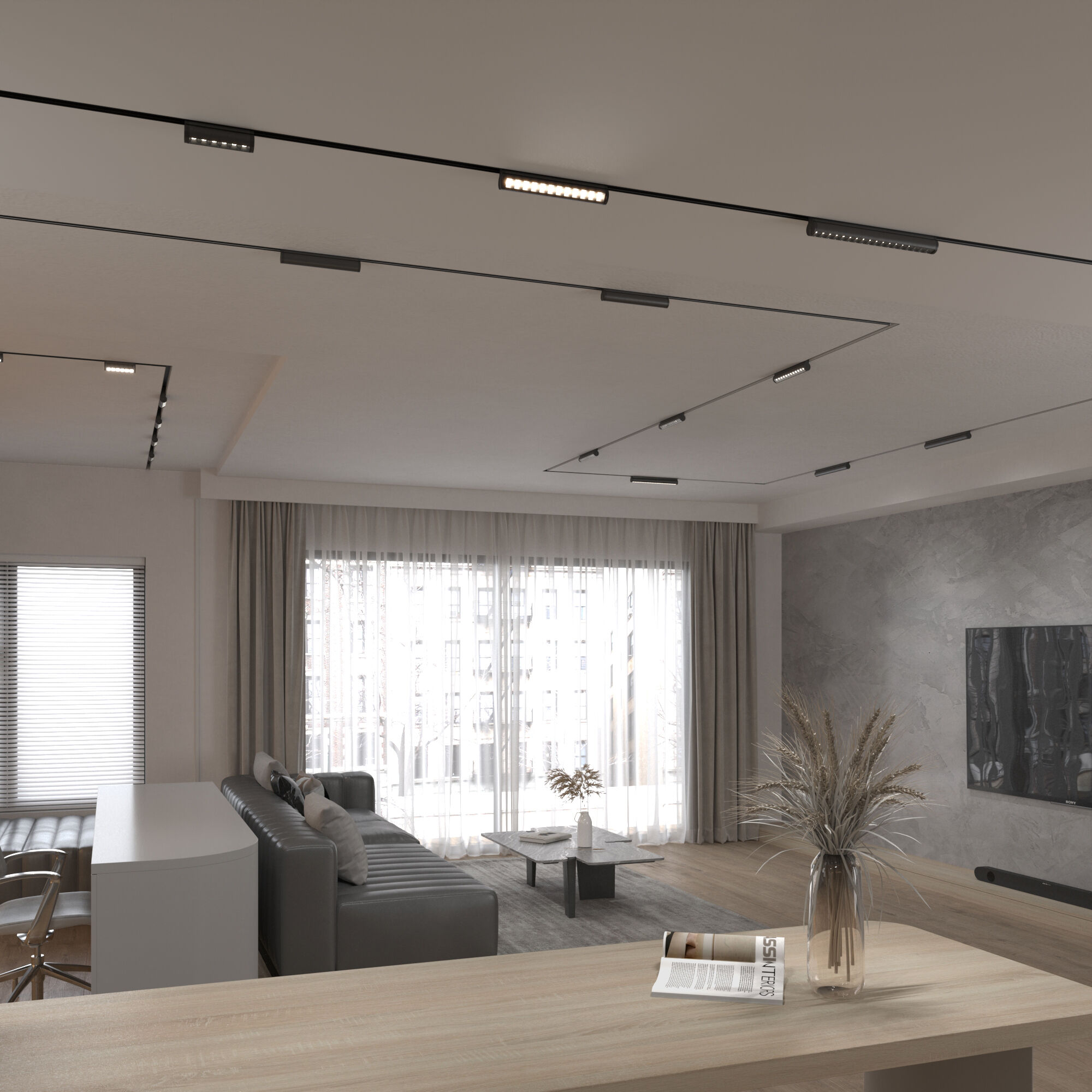 Slim Magnetic Трековый поворотный светильник 12W 4200K Alter чёрный