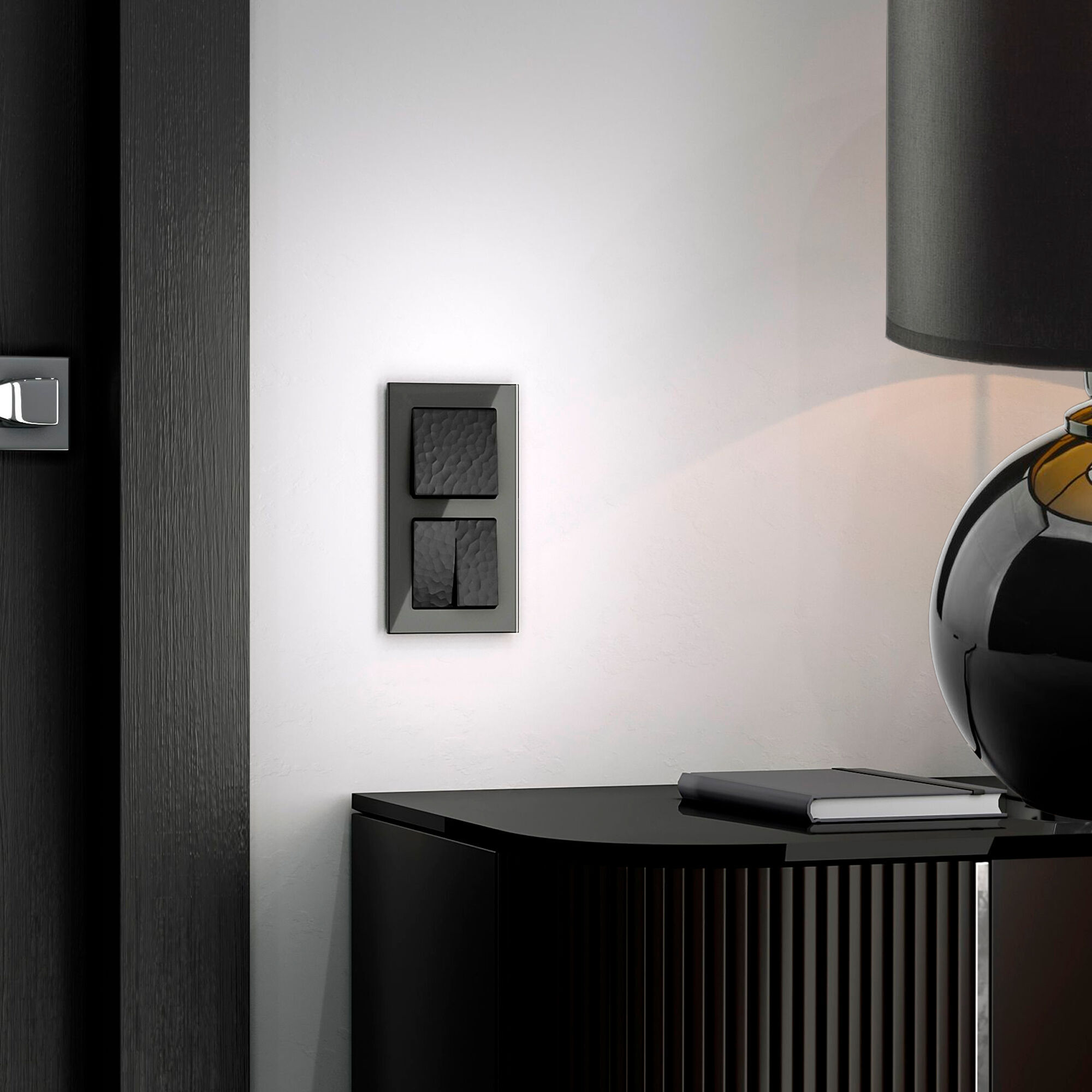 Выключатель одноклавишный (черный) Werkel