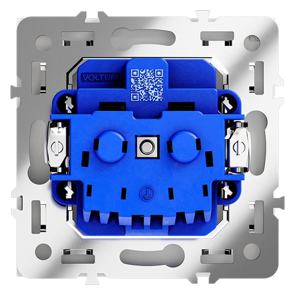Розетка встраиваемая VOLTUM S70 с заземлением 16А, (белый матовый)