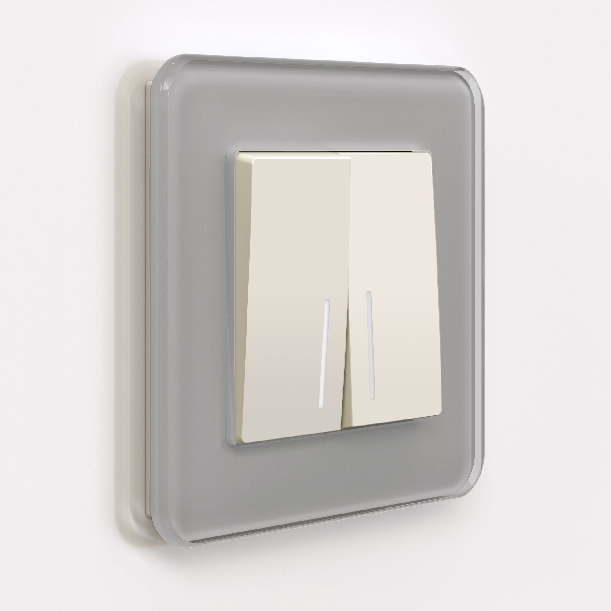 Выключатель двухклавишный с подсветкой (айвори матовый) Werkel