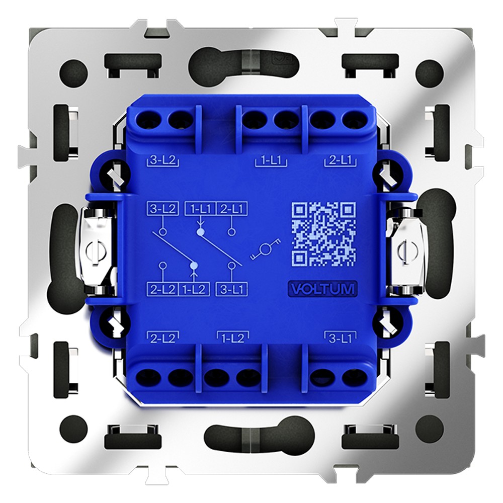 Проходной переключатель встраиваемый VOLTUM S70 двухклавишный 10А, (графит)