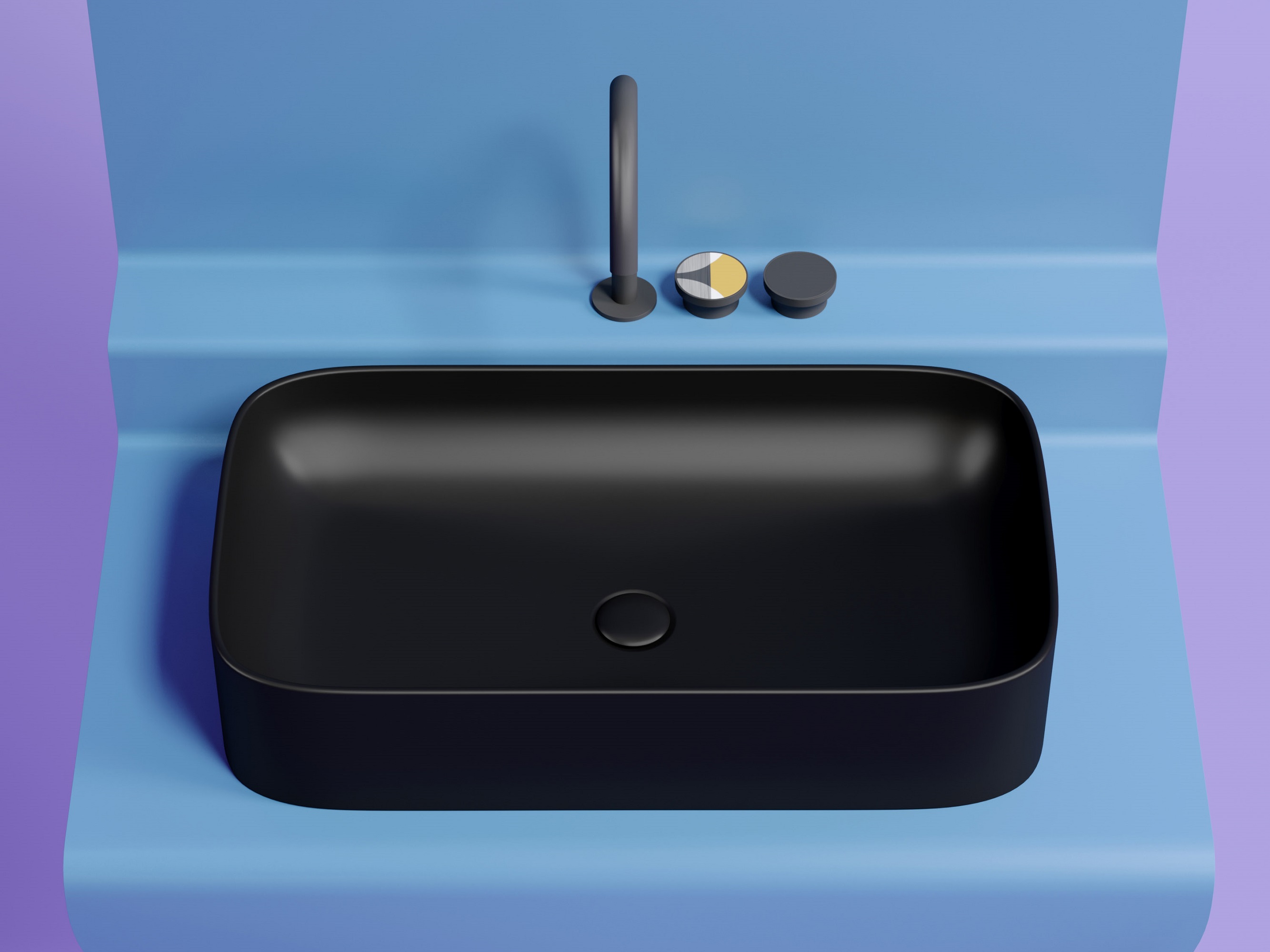 Умывальник чаша накладная прямоугольная CN6054MB