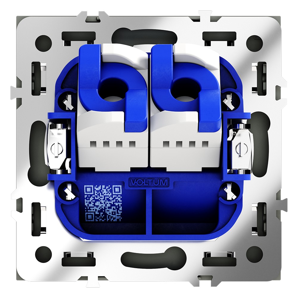 Розетка компьютерная встраиваемая VOLTUM S70 двойная RJ45+RJ45 кат.6, (черный матовый)