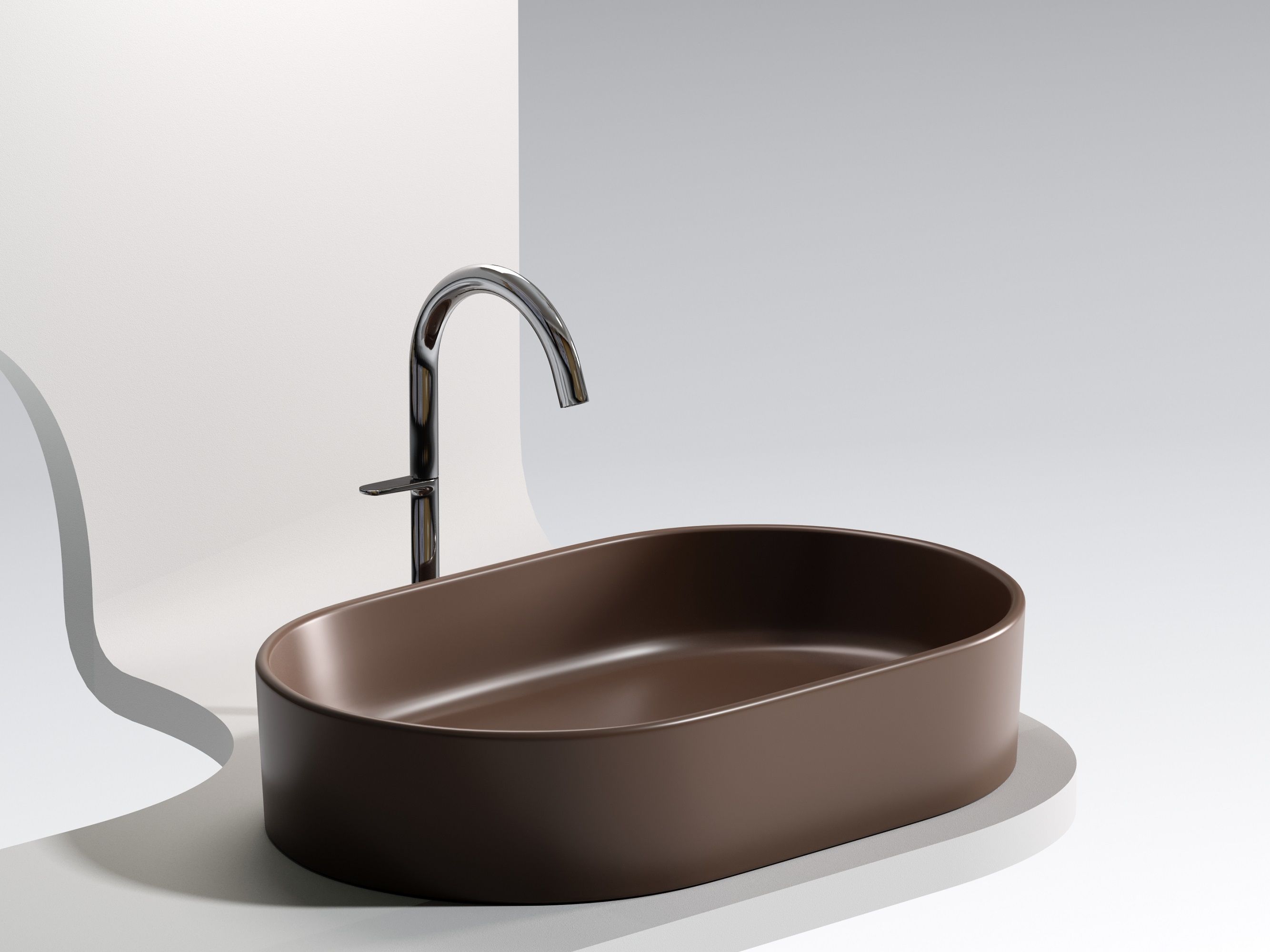 Умывальник чаша накладная овальная CN6048MDB