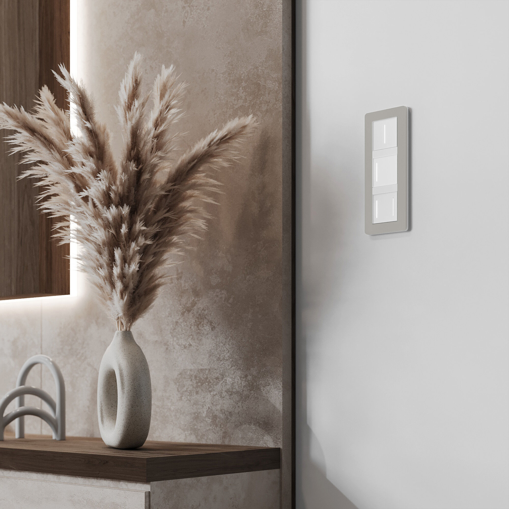 Рамка на 3 поста Split (дымчатый/белый, soft-touch) Werkel