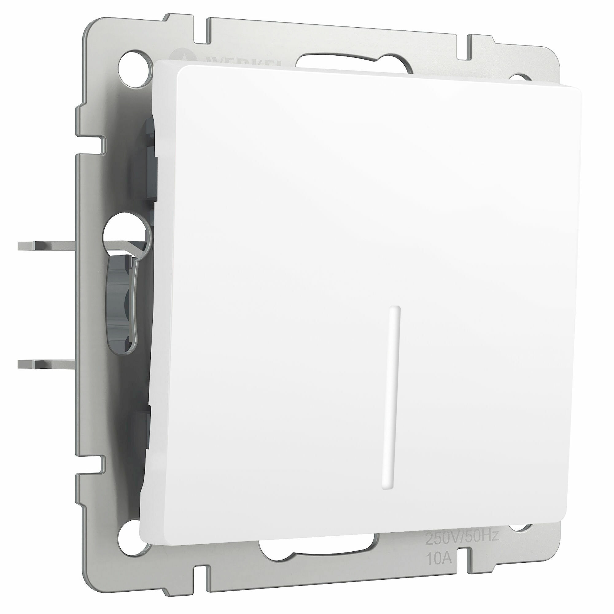 Выключатель одноклавишный с подсветкой (белый матовый) Werkel