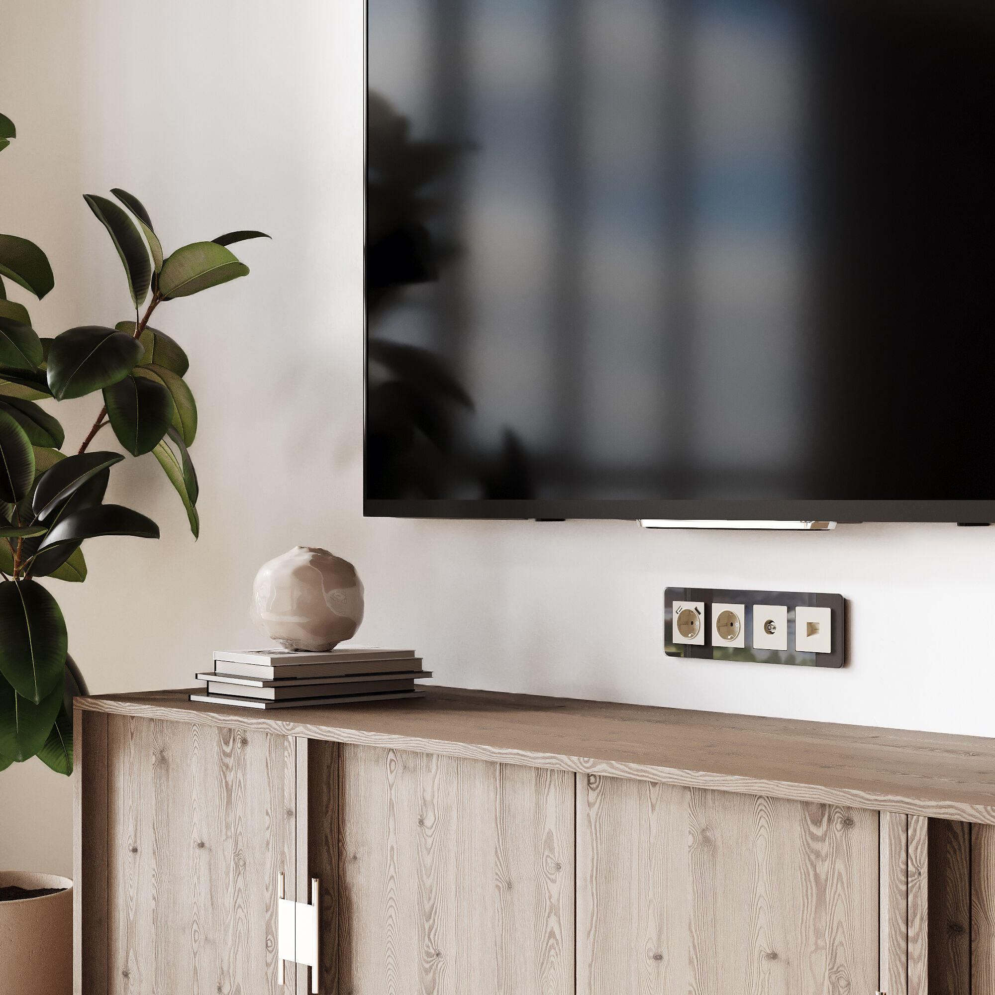 Розетка с заземлением, шторками и USBх2 (айвори матовый) Werkel