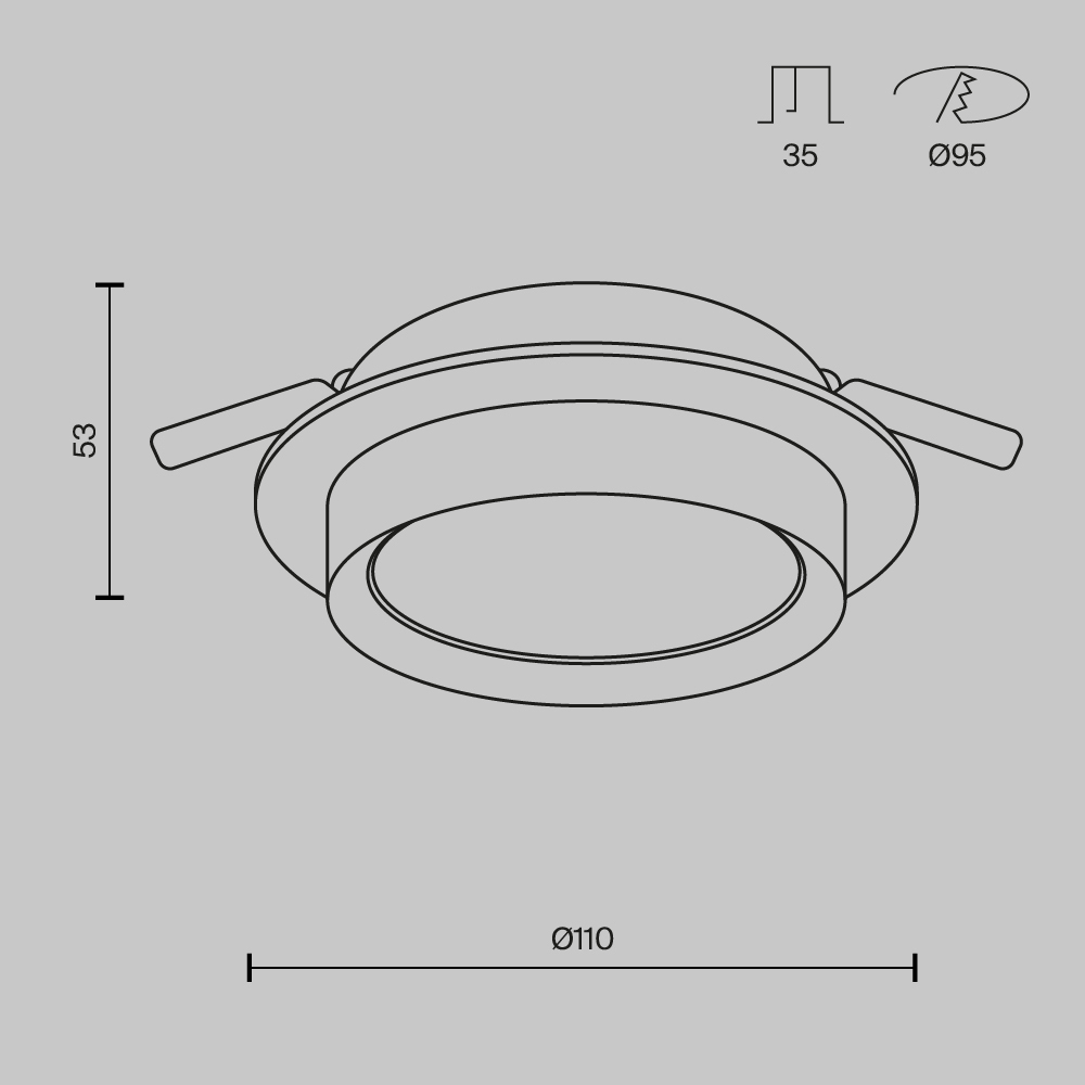 Встраиваемый светильник Maytoni Hoop GX53 1x12Вт DL086-GX53-RD-W