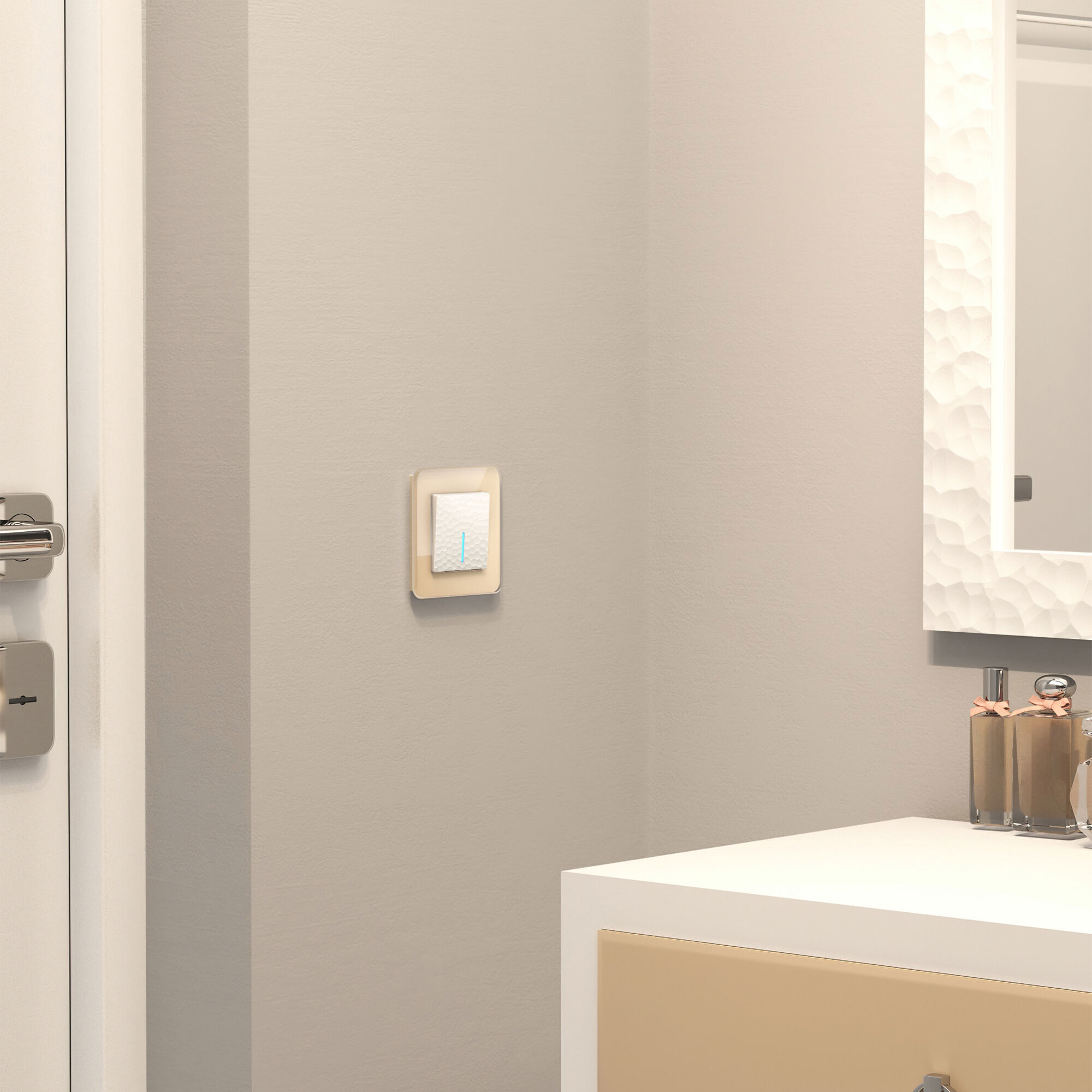 Выключатель одноклавишный проходной с подсветкой (белый) Werkel