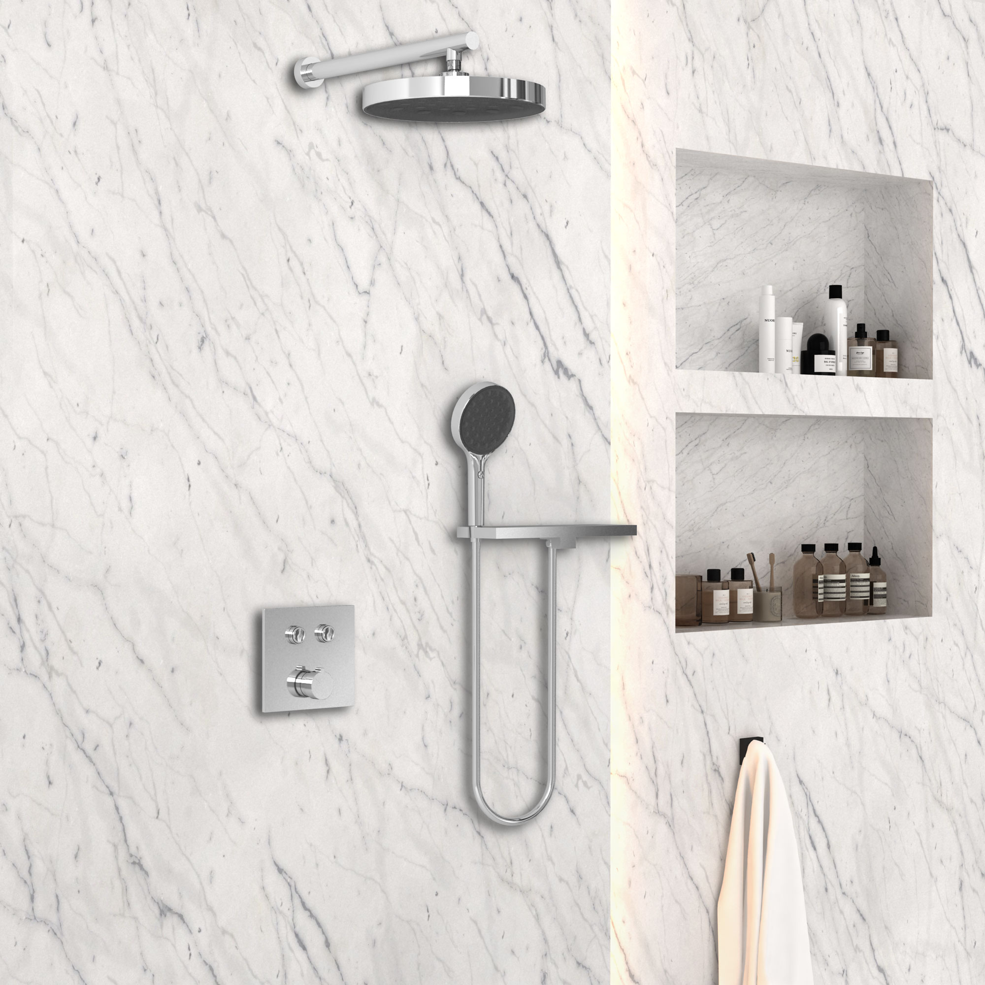 Душевая система Vincea VSFW-4I212RCH встраиваемая в стену цвет хром