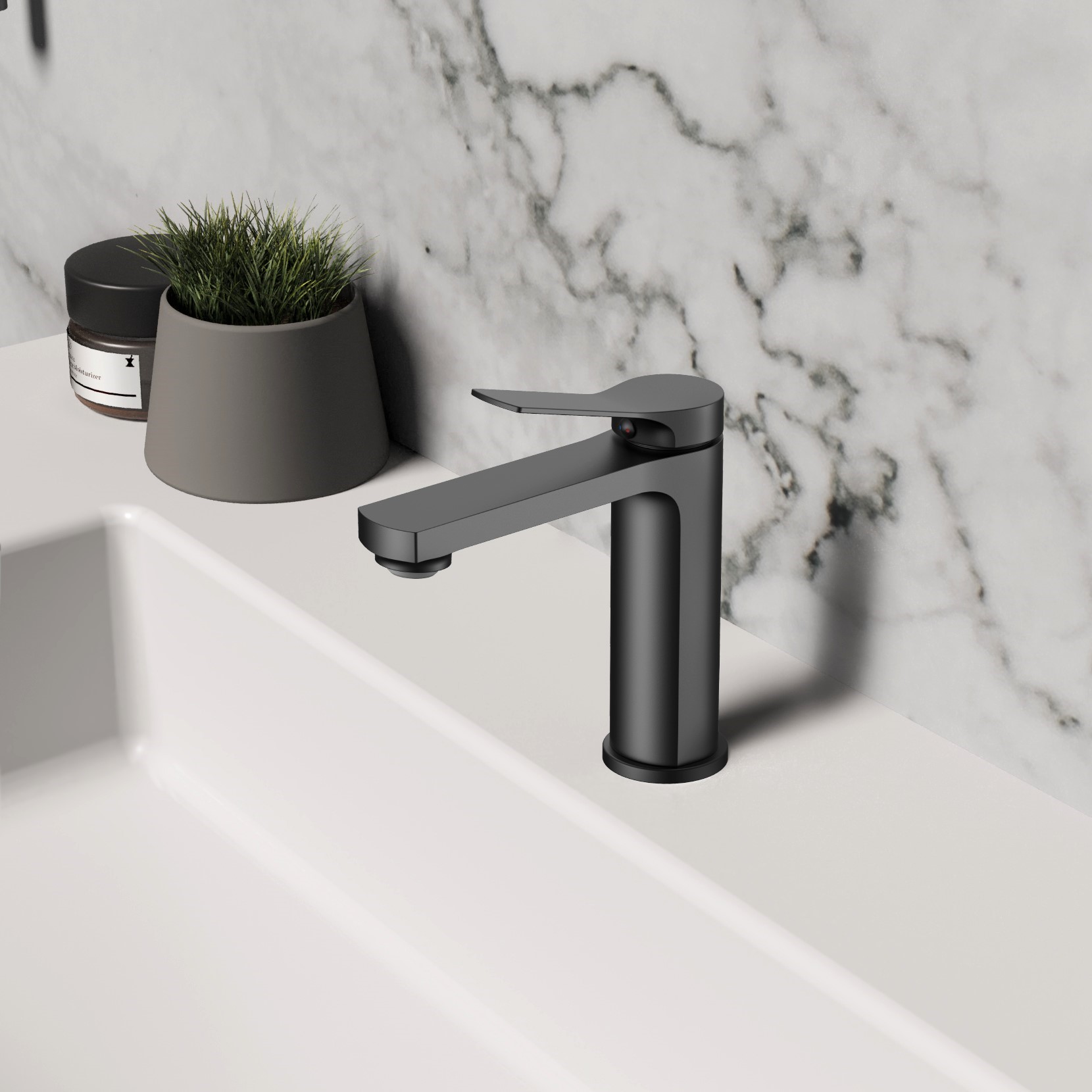 Смеситель Vincea Arco VBF-4AR01MB на раковину черный