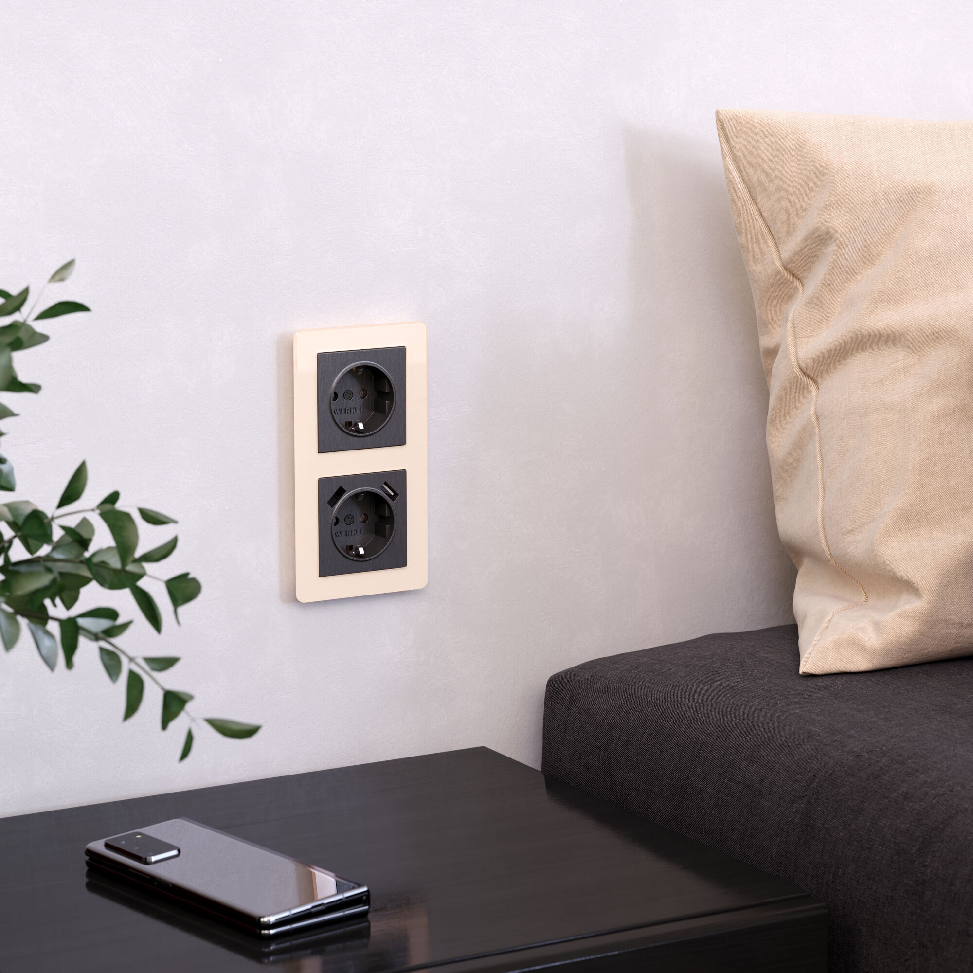 Рамка на 2 поста Acrylic айвори Werkel