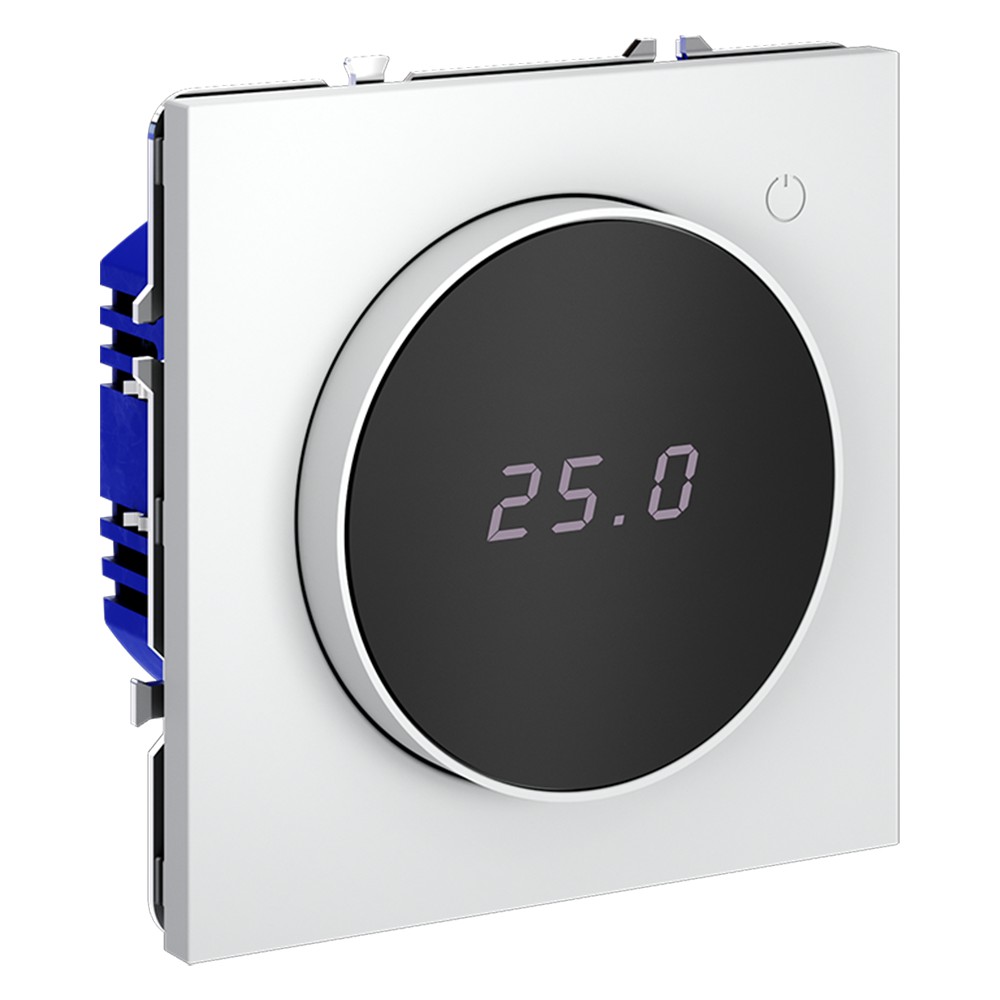 Терморегулятор электронный VOLTUM S70 с индикацией и датчиком, для теплого пола, (белый матовый)
