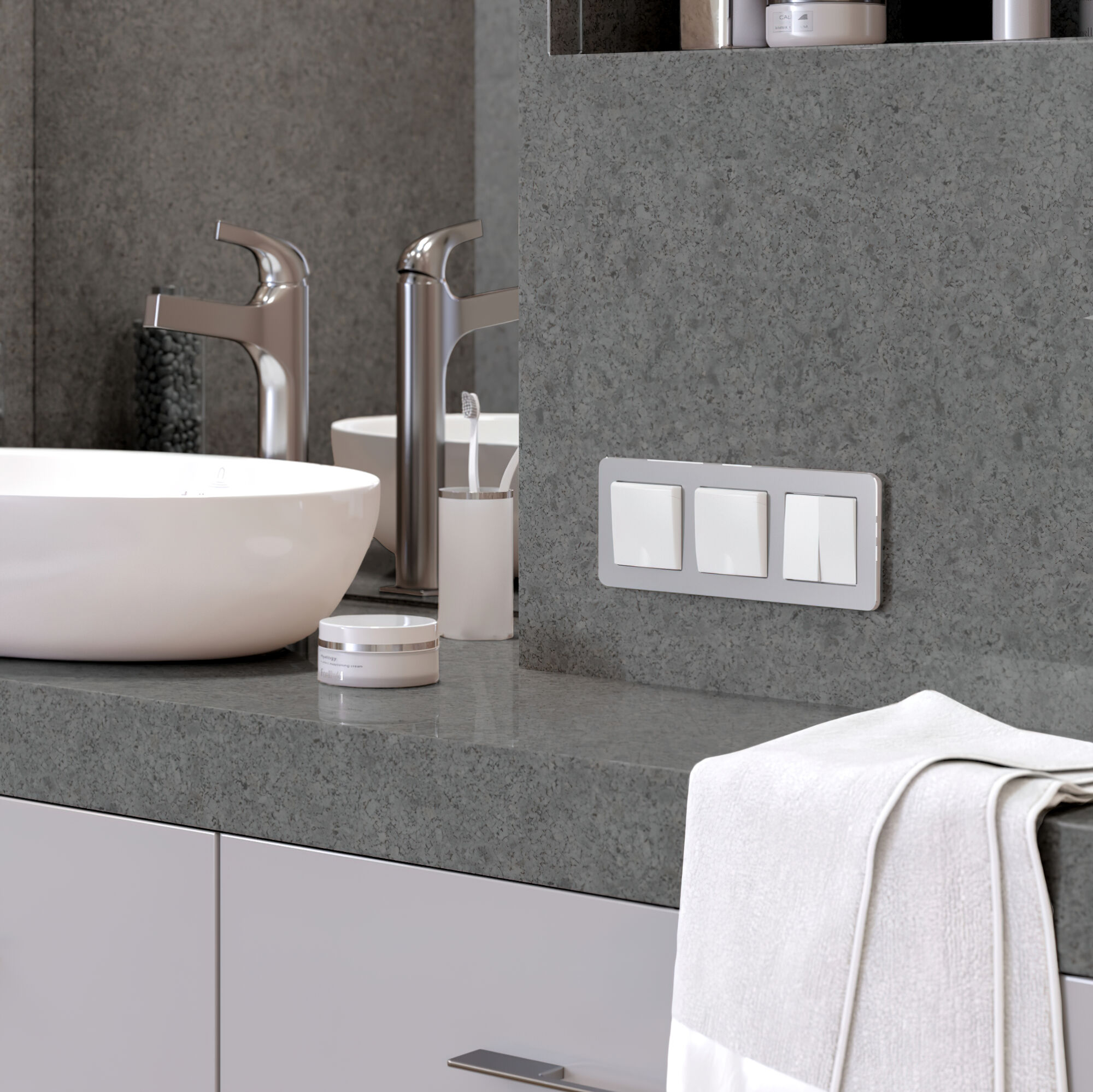 Рамка на 3 поста Platinum алюминий Werkel