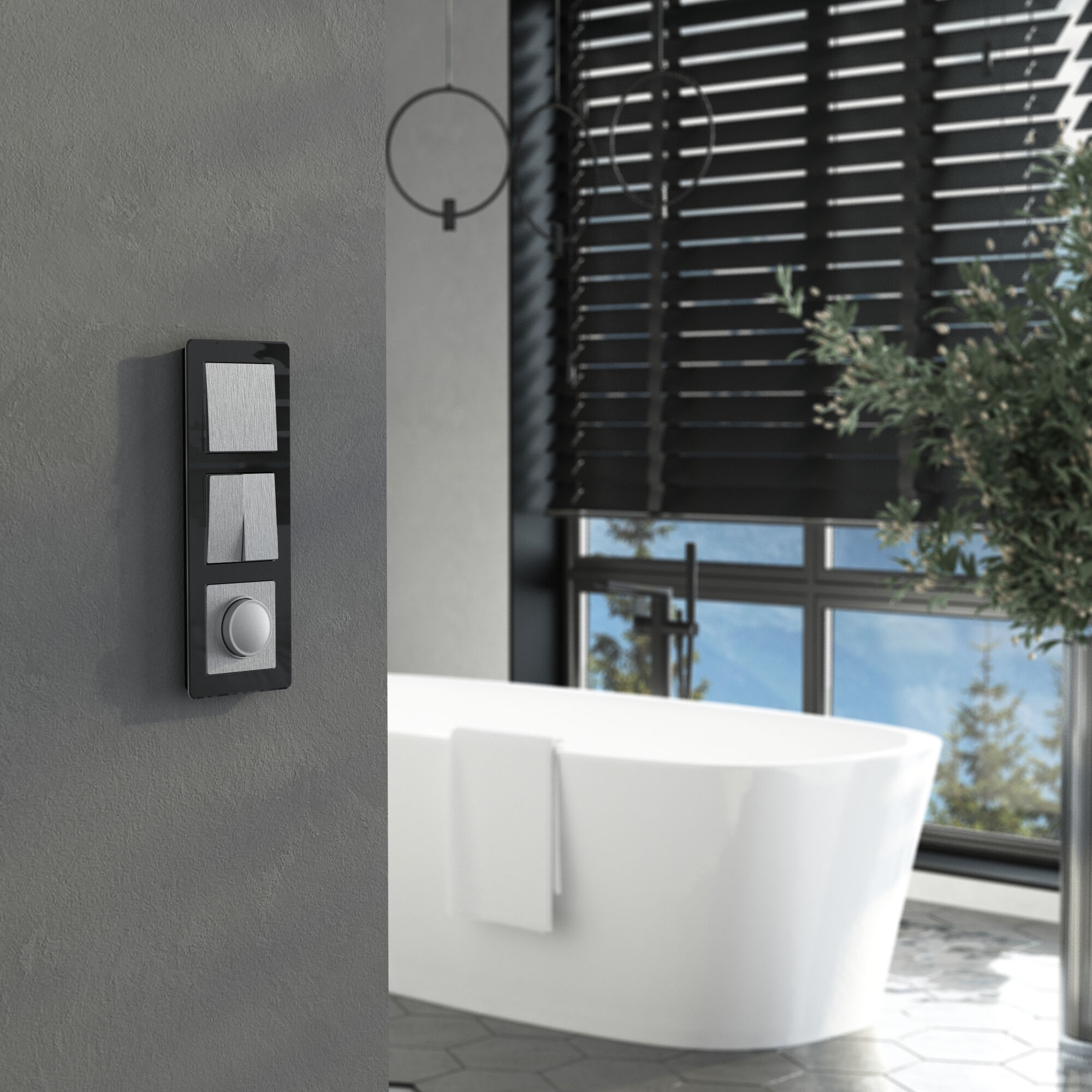 Выключатель одноклавишный проходной (cеребряный рифленый) Werkel