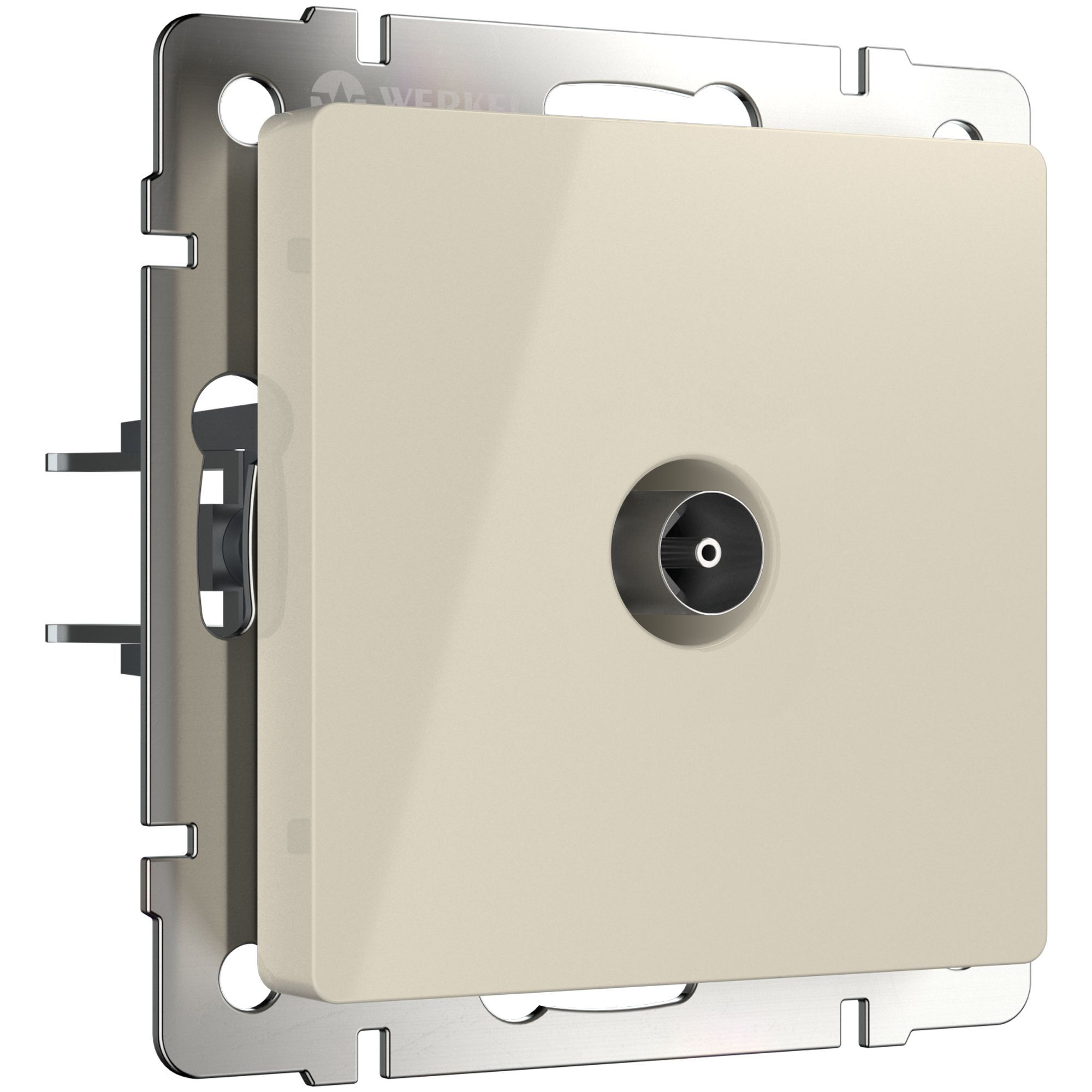 ТВ розетка проходная (слоновая кость) Werkel