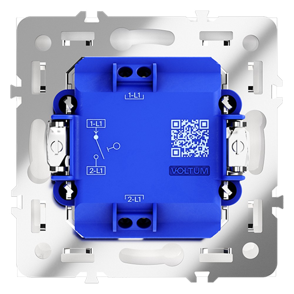 Выключатель встраиваемый VOLTUM S70 одноклавишный 10А, (белый глянцевый)