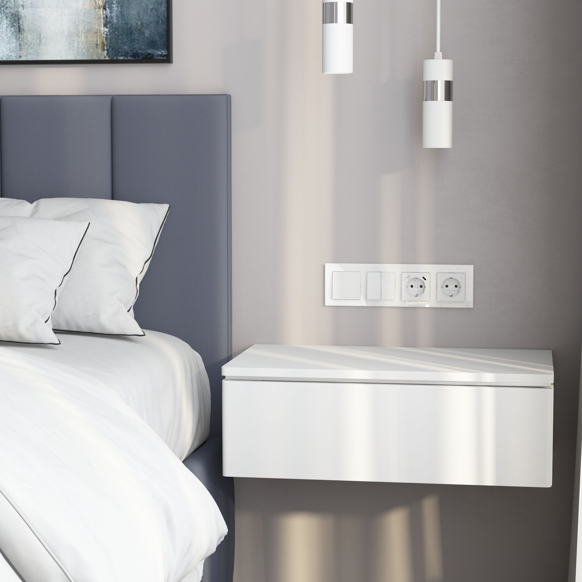 Рамка на 4 поста (белый, стекло) Werkel