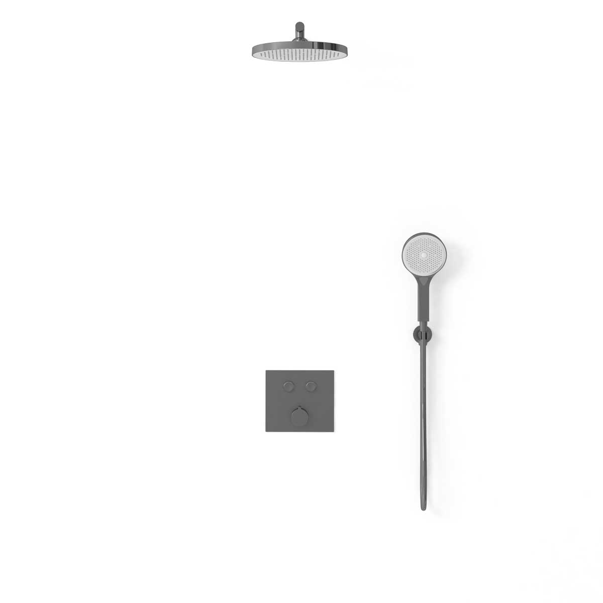 Душевая система Vincea VSFW-4212GM встраиваемая в стену цвет вороненая сталь