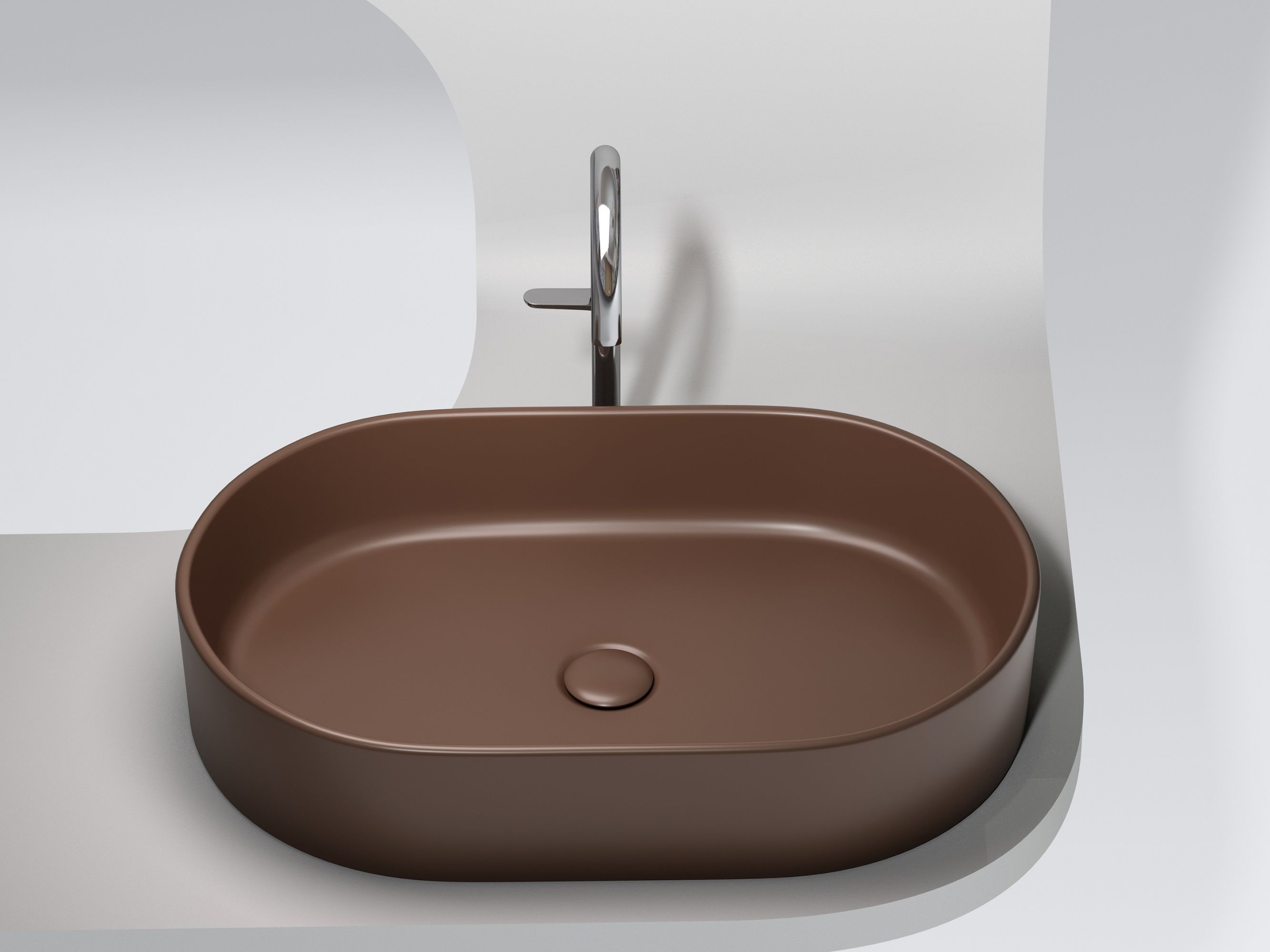 Умывальник чаша накладная овальная CN6048MDB