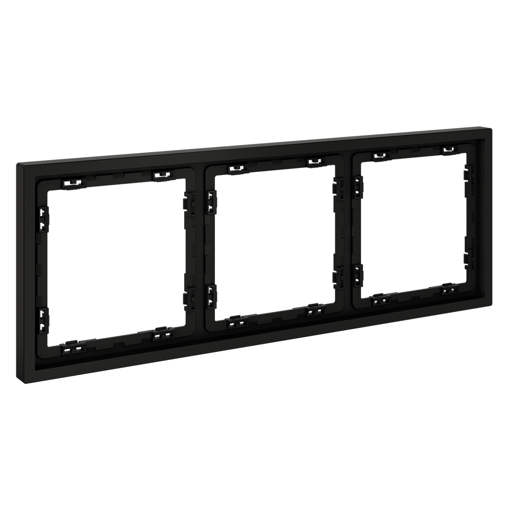 Рамка пластиковая VOLTUM S70 на 3 поста, (черный матовый)