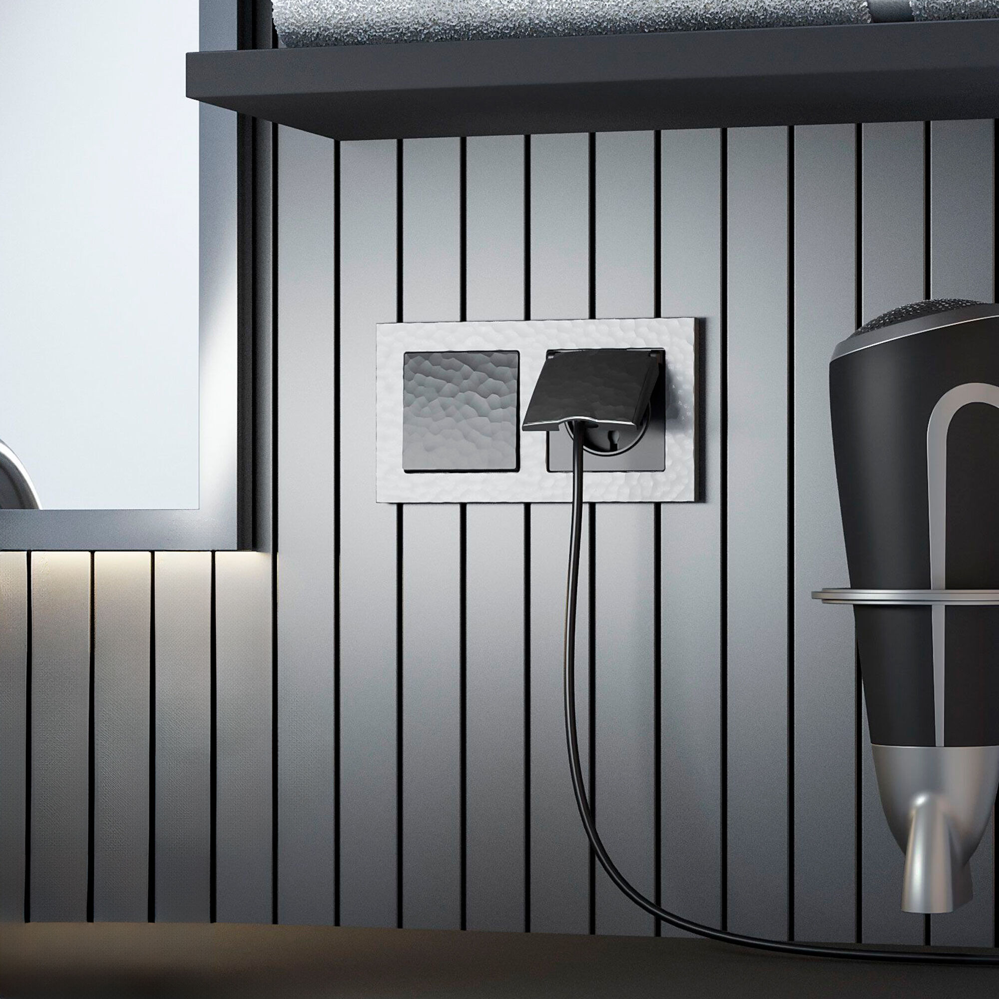 Выключатель одноклавишный (черный) Werkel