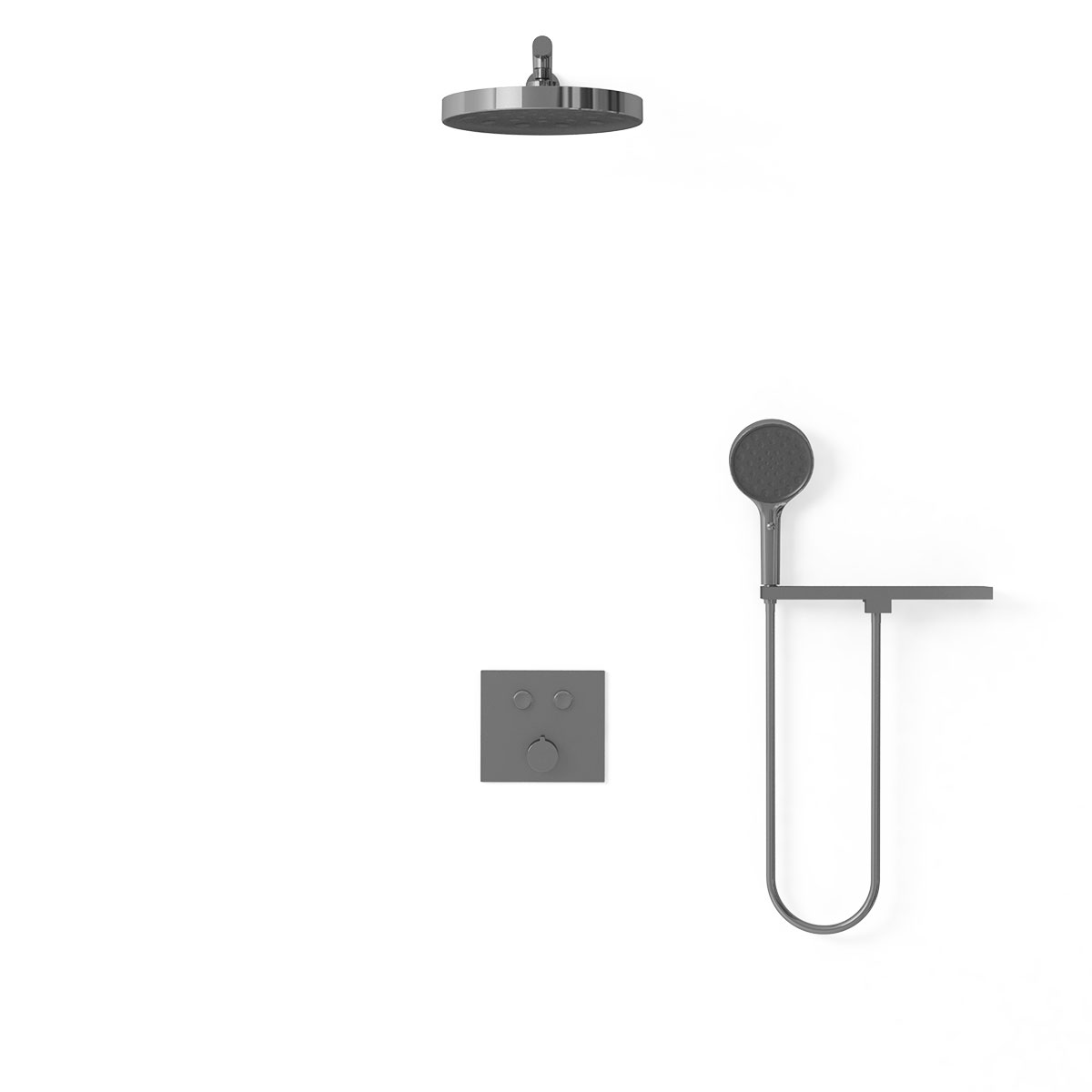 Душевая система Vincea VSFW-4I212RGM встраиваемая в стену цвет вороненая сталь