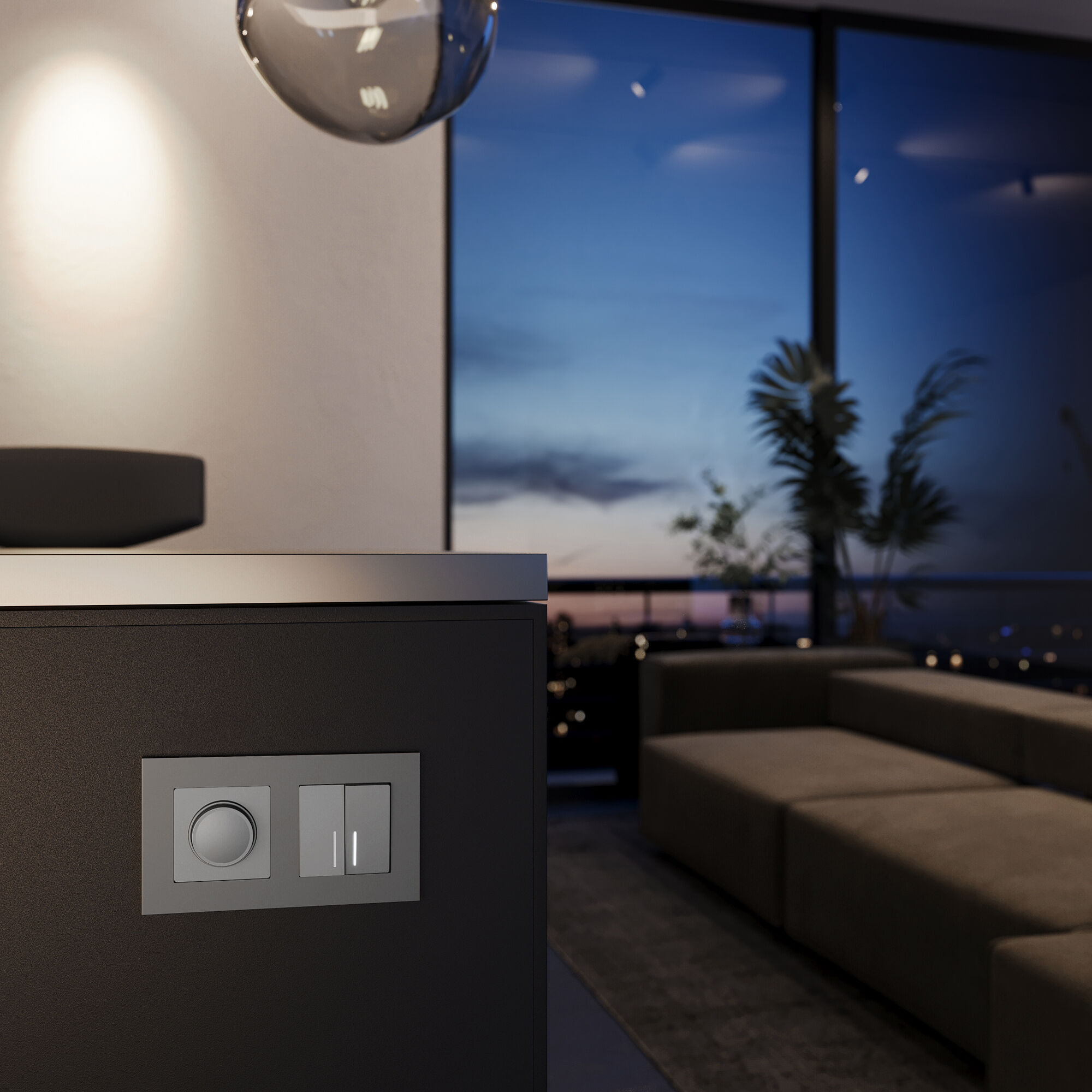 Рамка на 2 поста Slab (серебро софт) Werkel