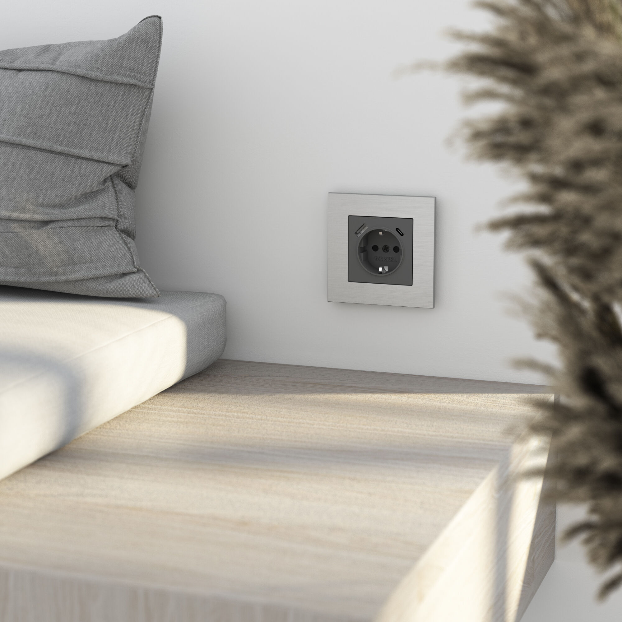 Рамка на 1 пост AluMax (алюминий) Werkel