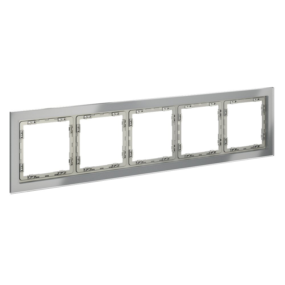 Рамка стеклянная VOLTUM S70 на 5 постов, (сталь, стекло)