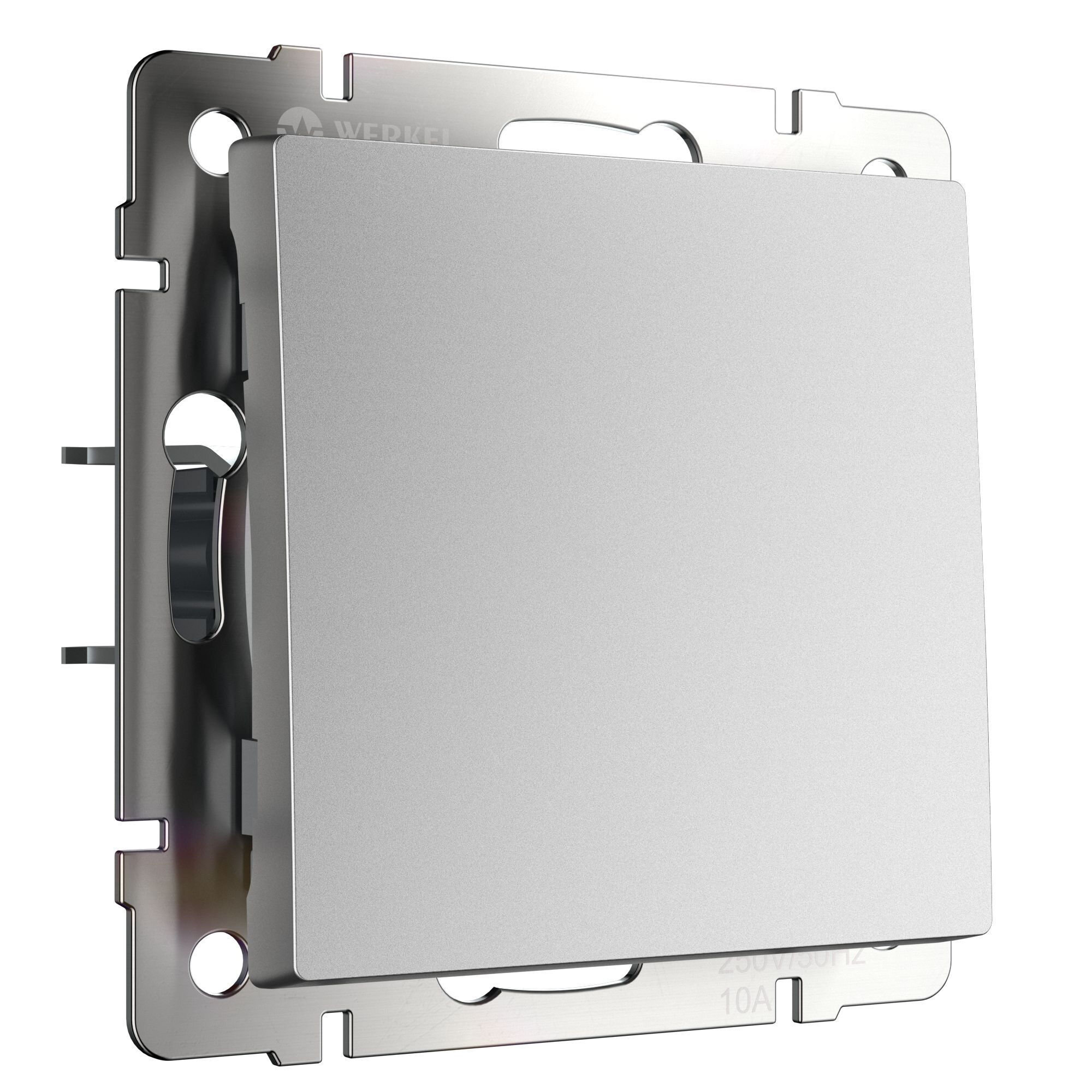 Выключатель одноклавишный проходной (серебряный матовый) Werkel