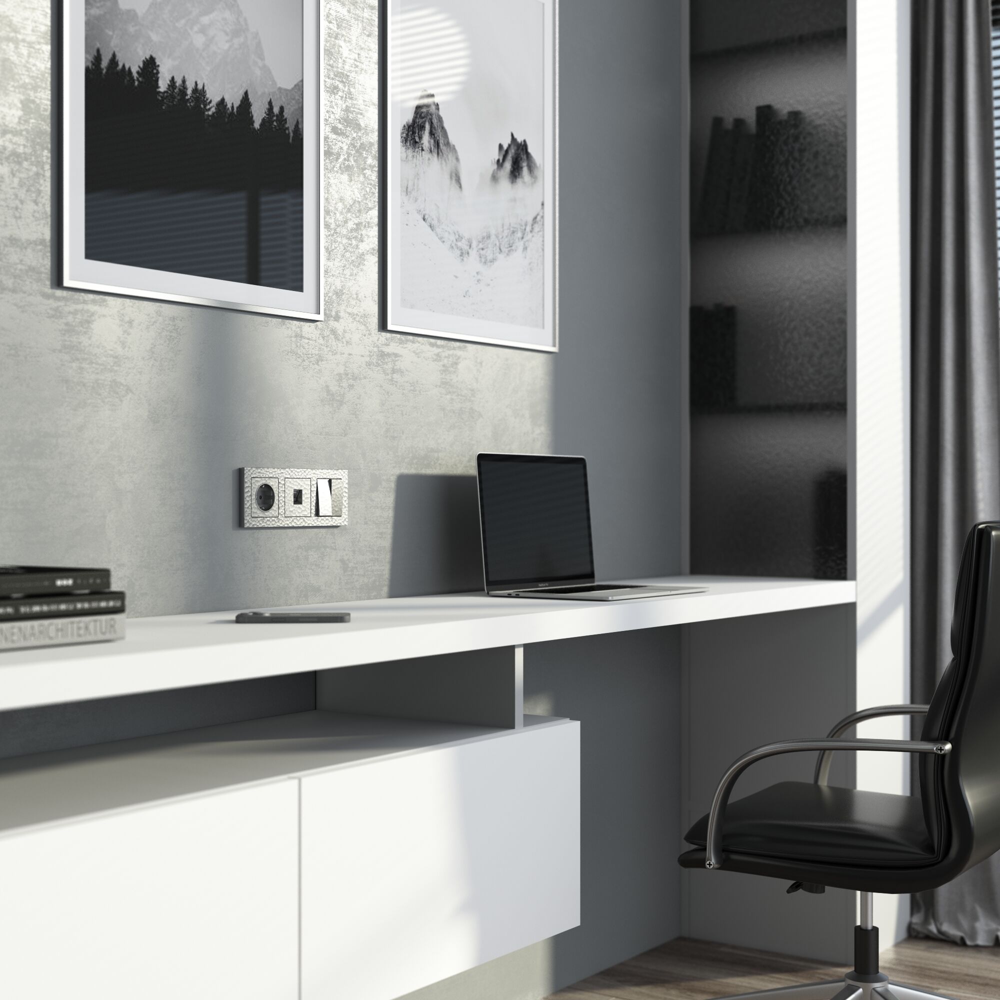 Розетка Ethernet RJ-45 (серебряный) Werkel