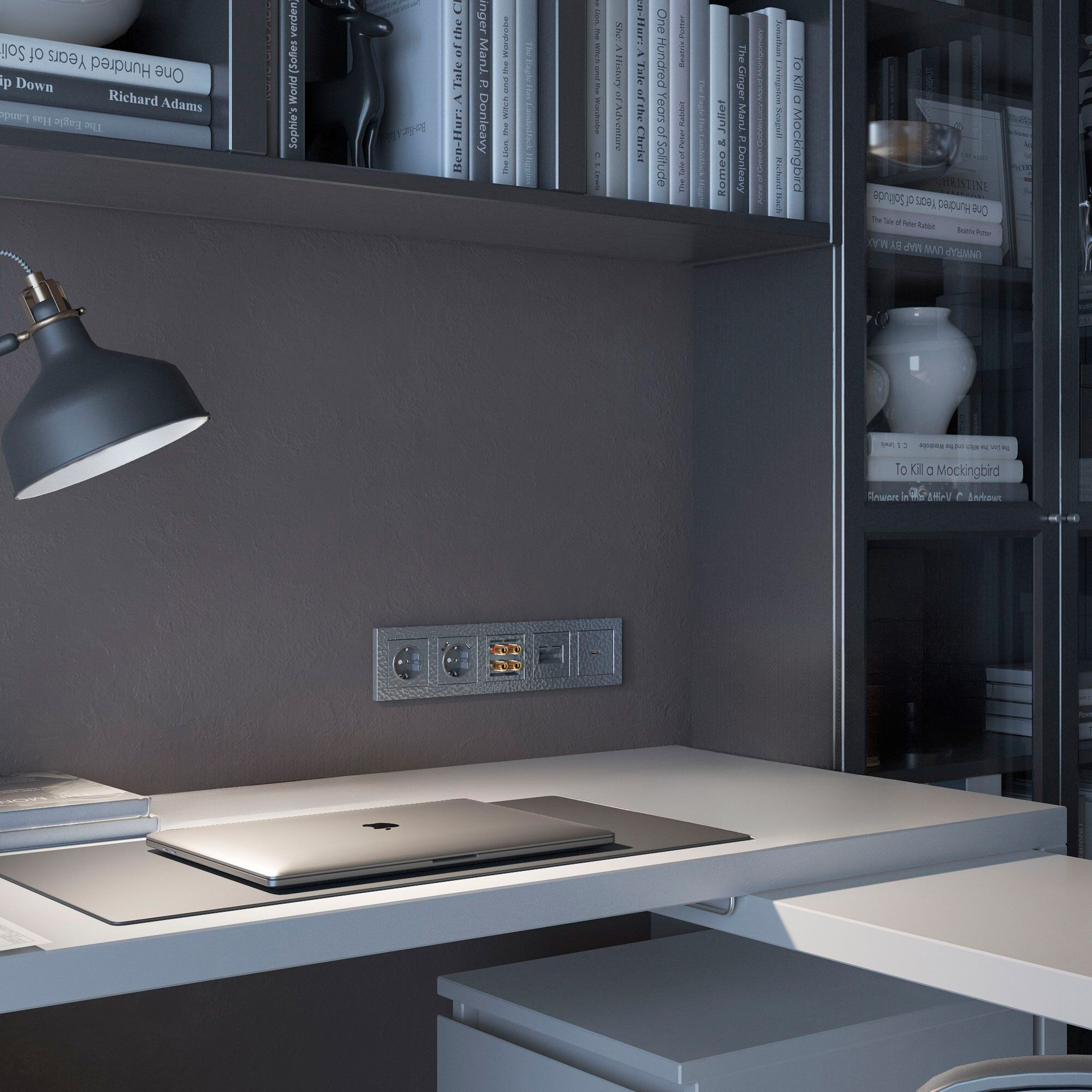 Рамка на 5 постов Hammer (серебряный) Werkel