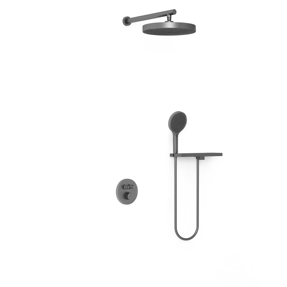 Душевая система Vincea Inspire VSFW-3I22MT2RGM встраиваемая в стену цвет вороненая сталь