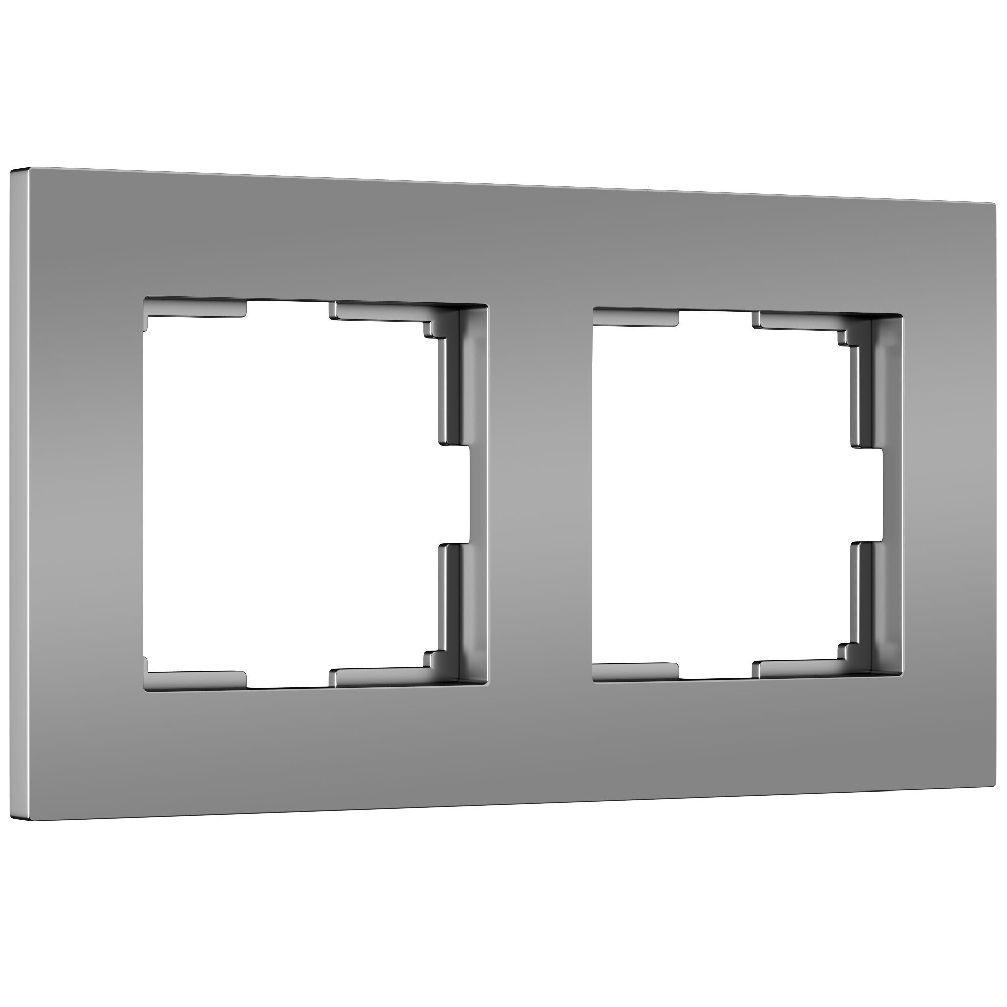 Рамка на 2 поста Slab (серебро софт) Werkel