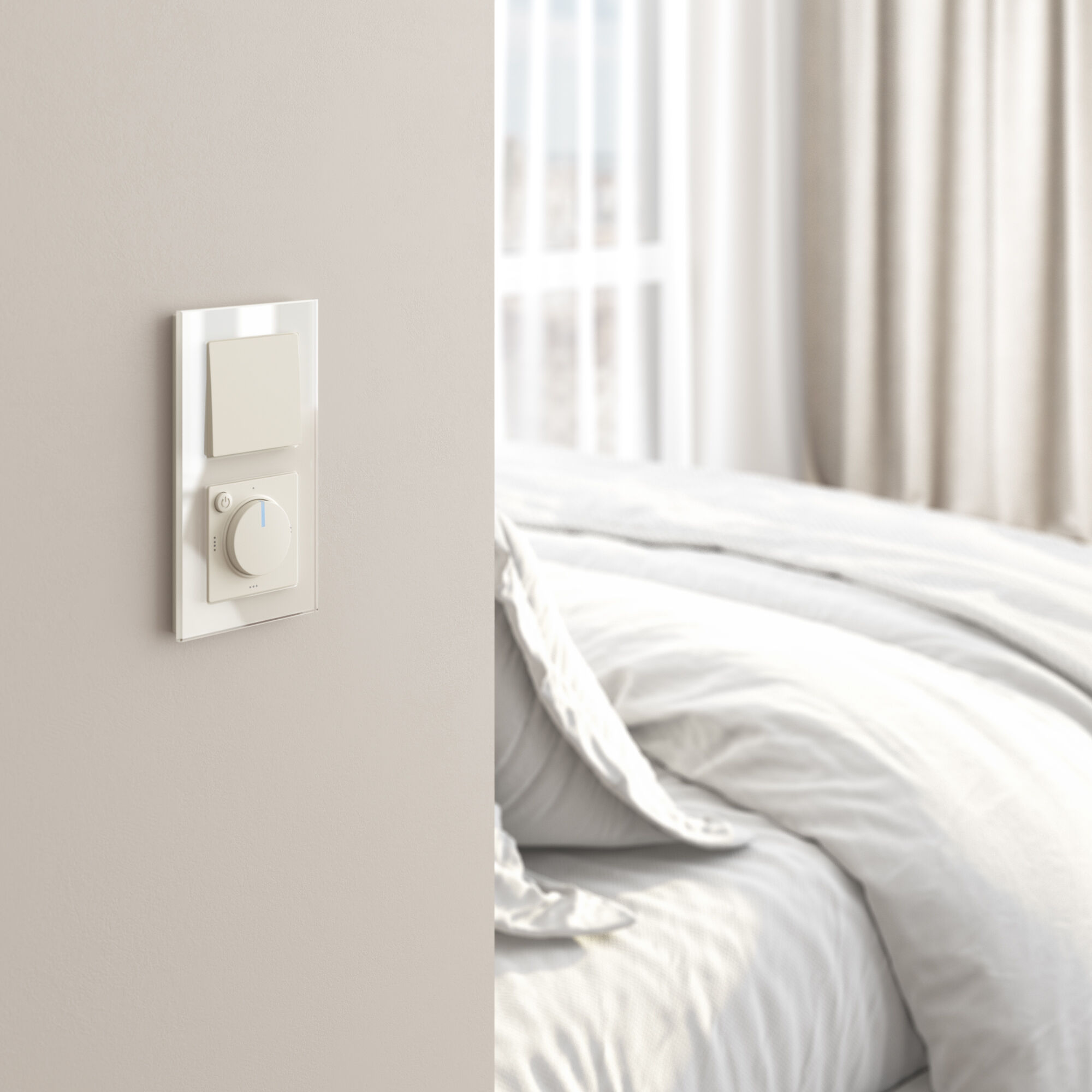 Терморегулятор электромеханический для теплого пола (айвори матовый) Werkel