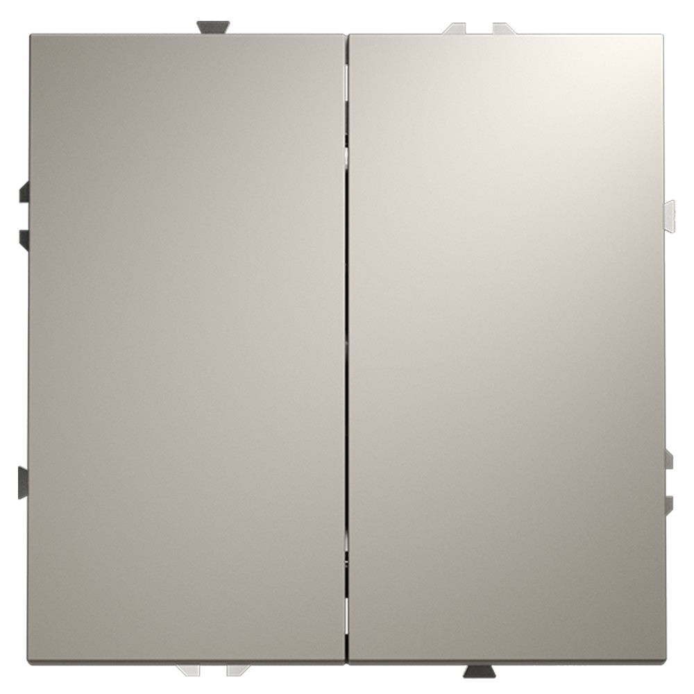 Выключатель с самовозвратом встраиваемый VOLTUM S70 двухклавишный 10А, (кашемир)