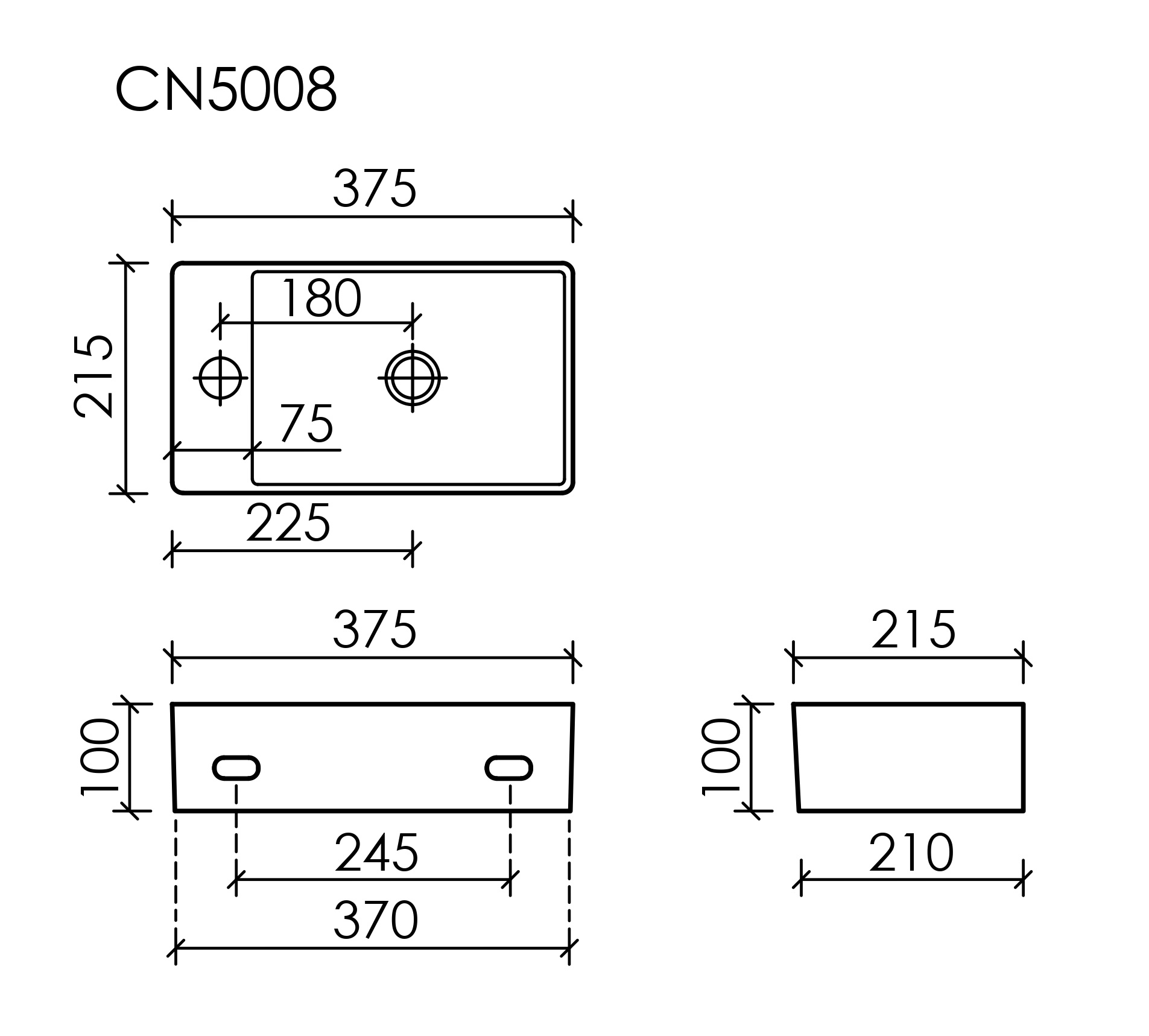 Умывальник подвесной прямоугольный CN5008