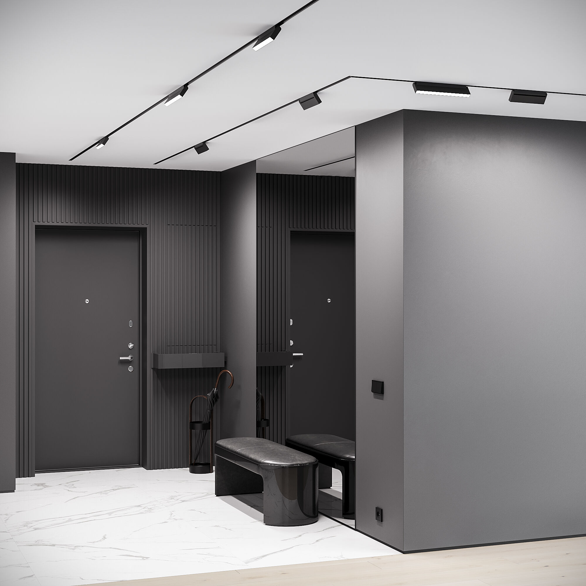 Slim Magnetic Умный трековый поворотный светильник 18W 2700-6500K Dim Kos чёрный