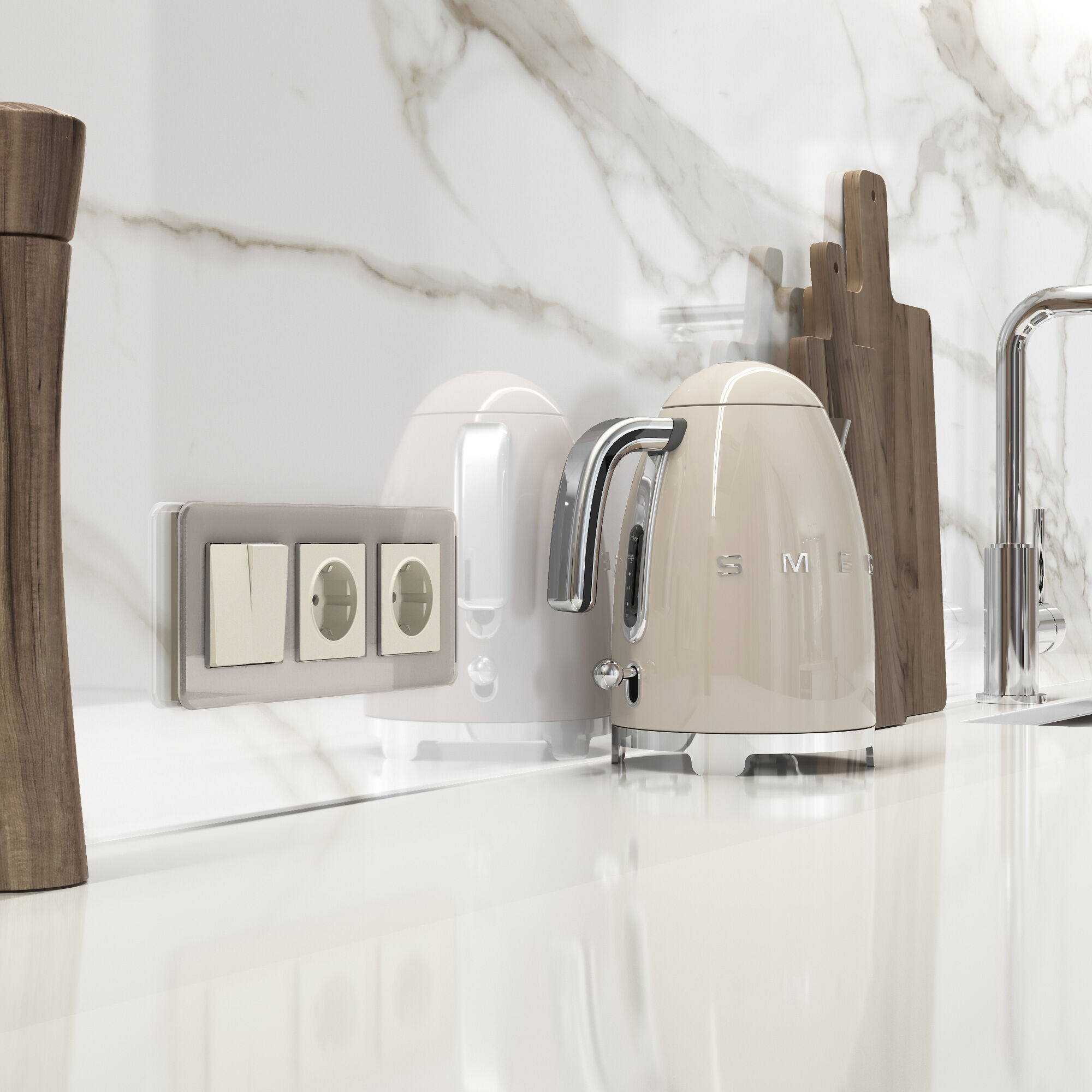 Рамка из стекла на 3 поста Elite дымчатый Werkel