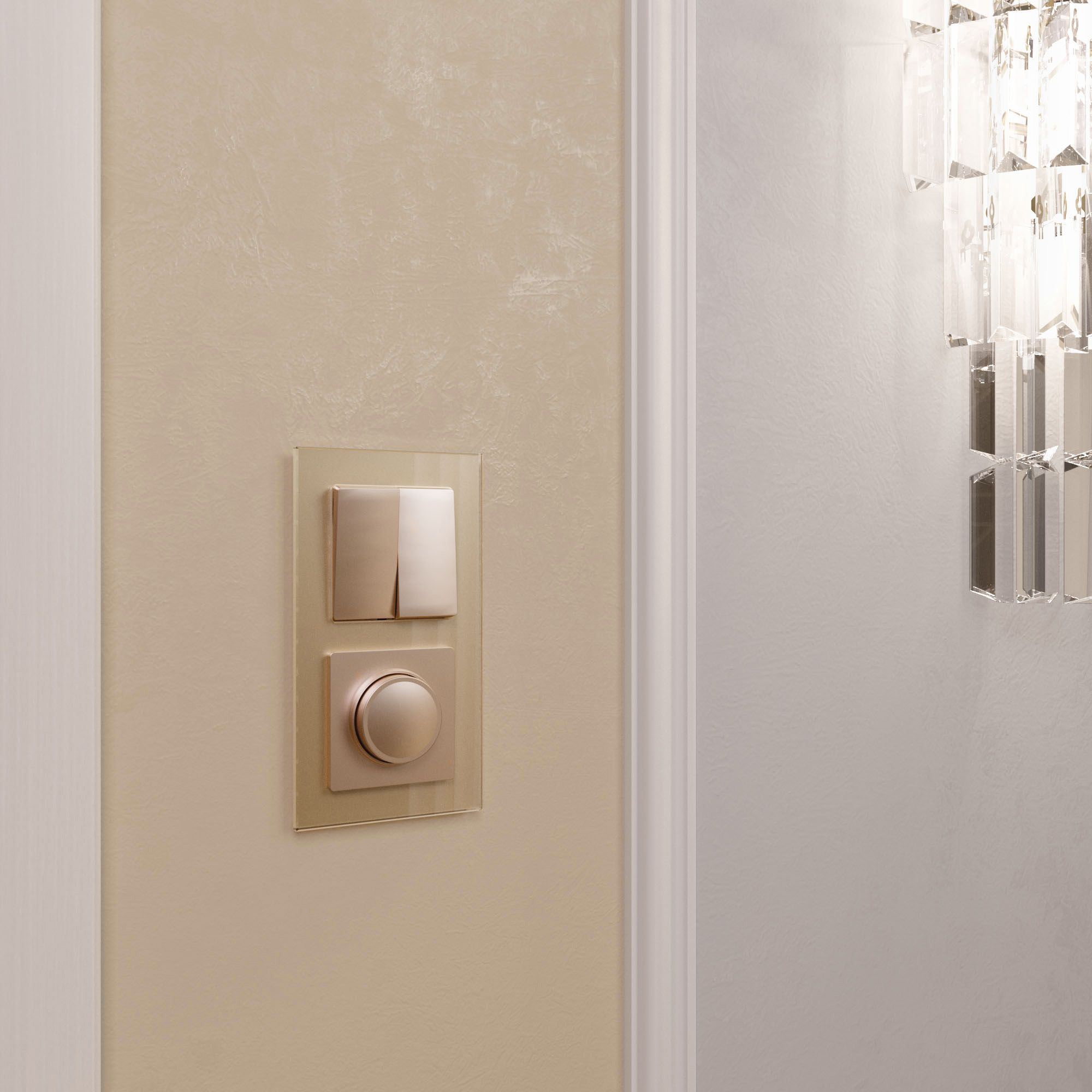 Рамка на 2 поста (шампань, стекло) Werkel