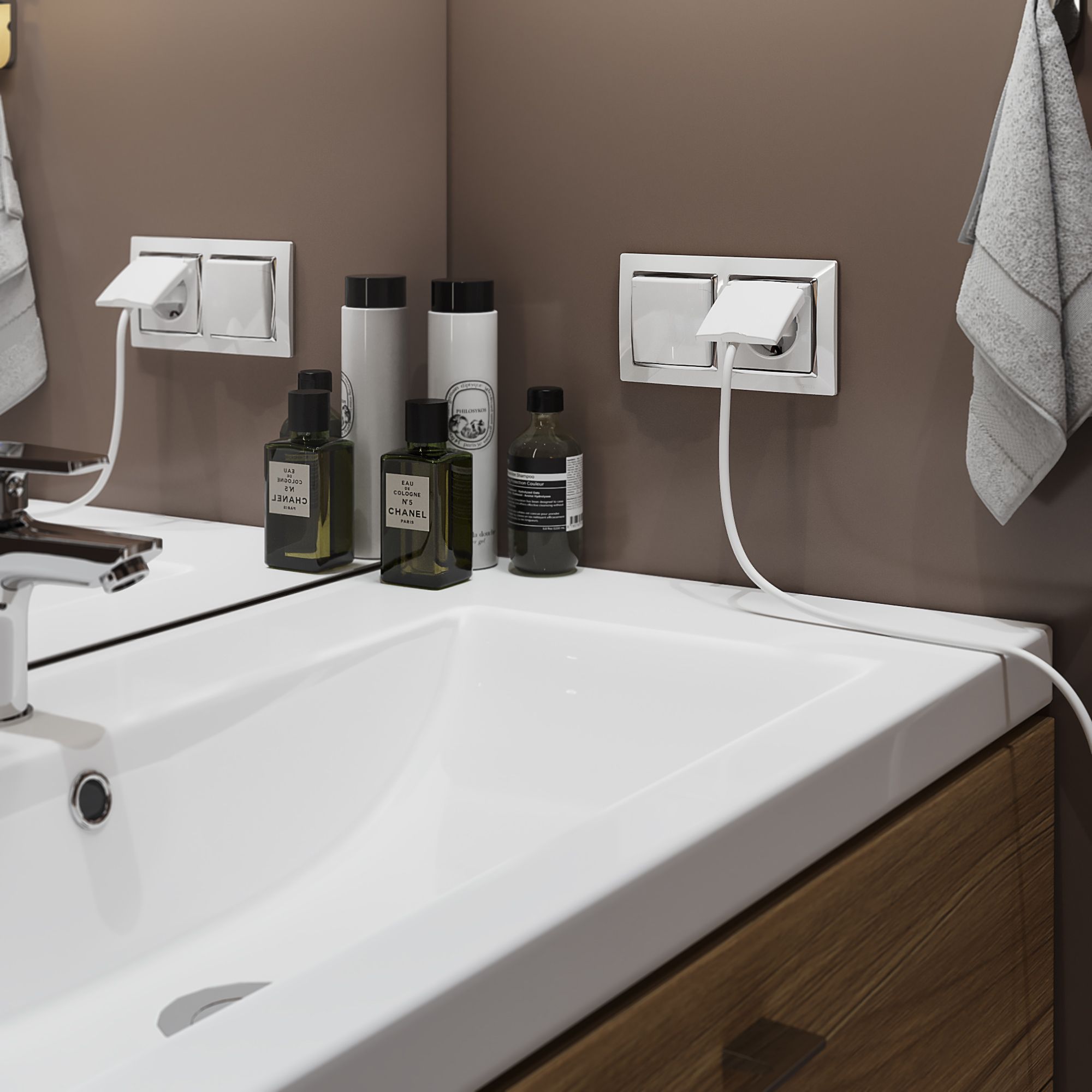 Рамка на 2 поста Snabb (белый/хром) Werkel