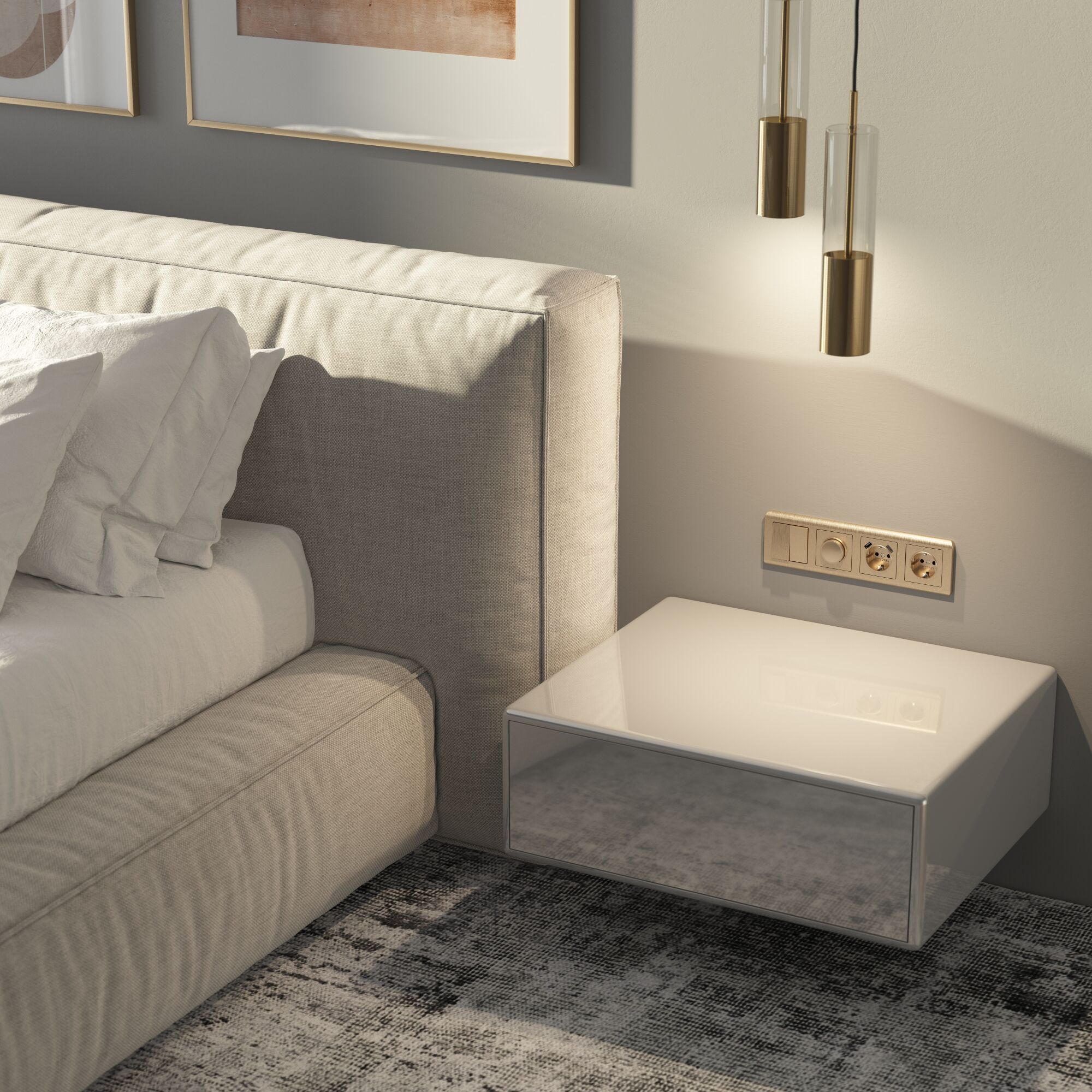 Рамка на 4 поста Stream (шампань) Werkel