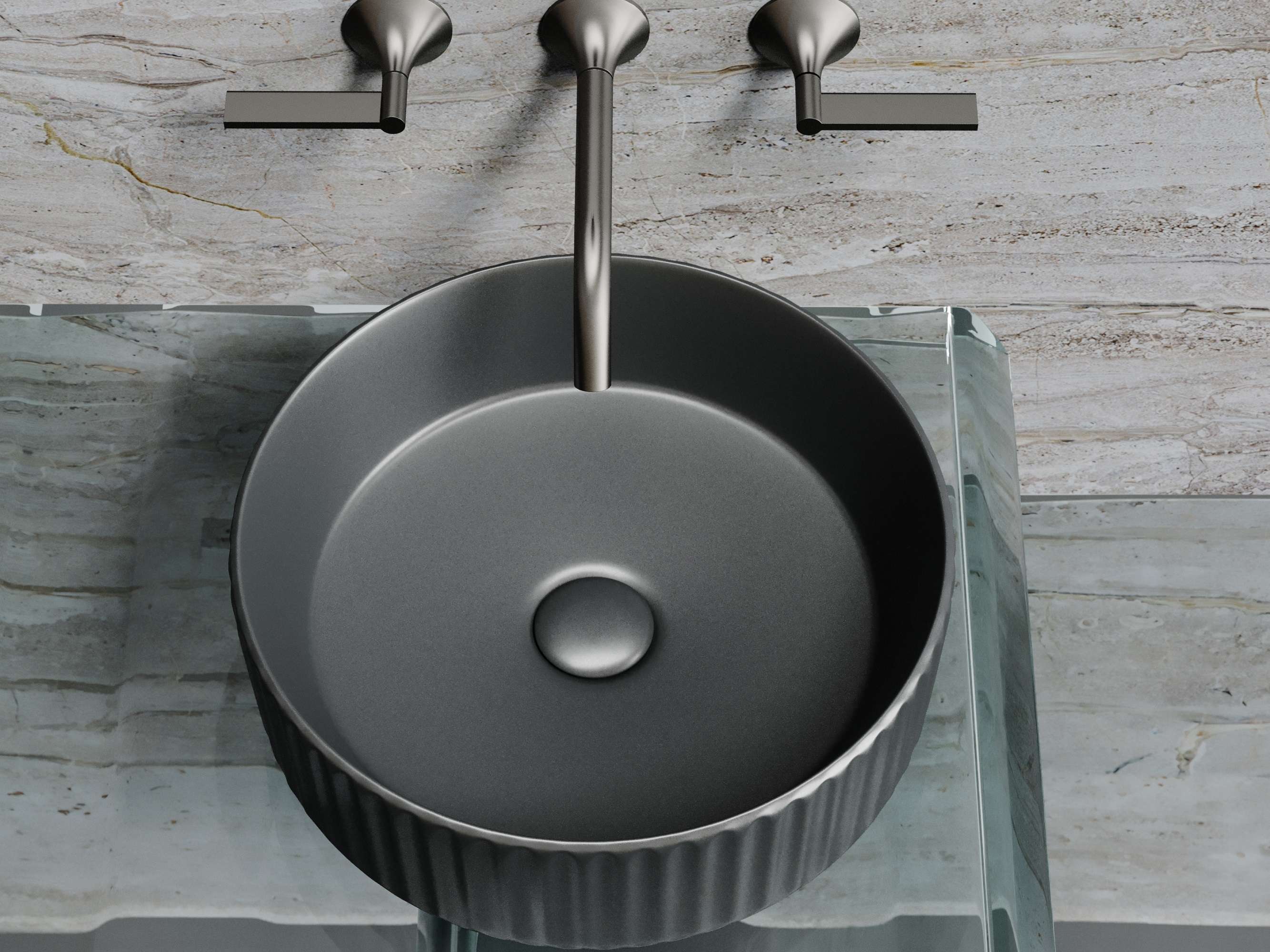 Умывальник чаша накладная круглая CN6057MDH