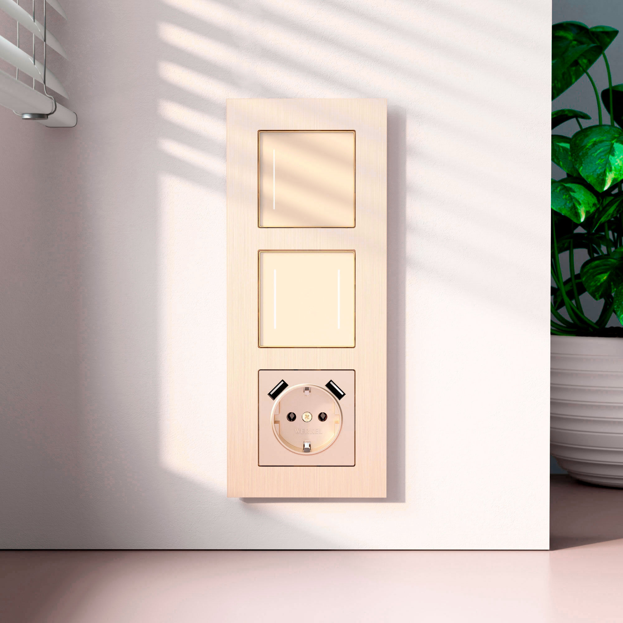 Рамка на 3 поста AluMax (шампань) Werkel