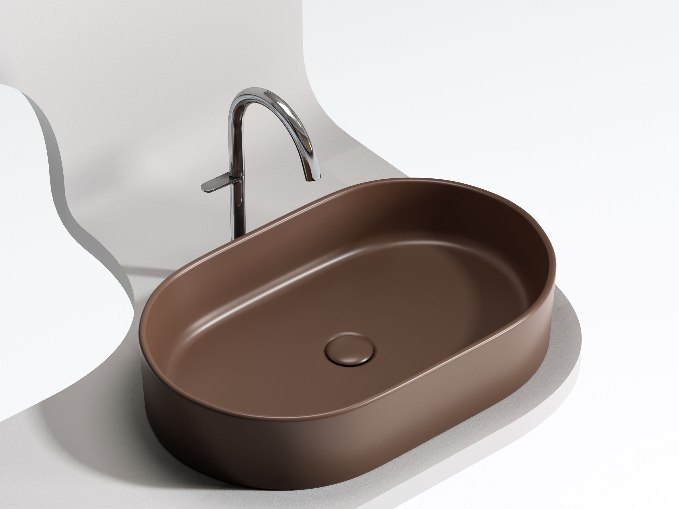 Умывальник чаша накладная овальная CN6048MDB