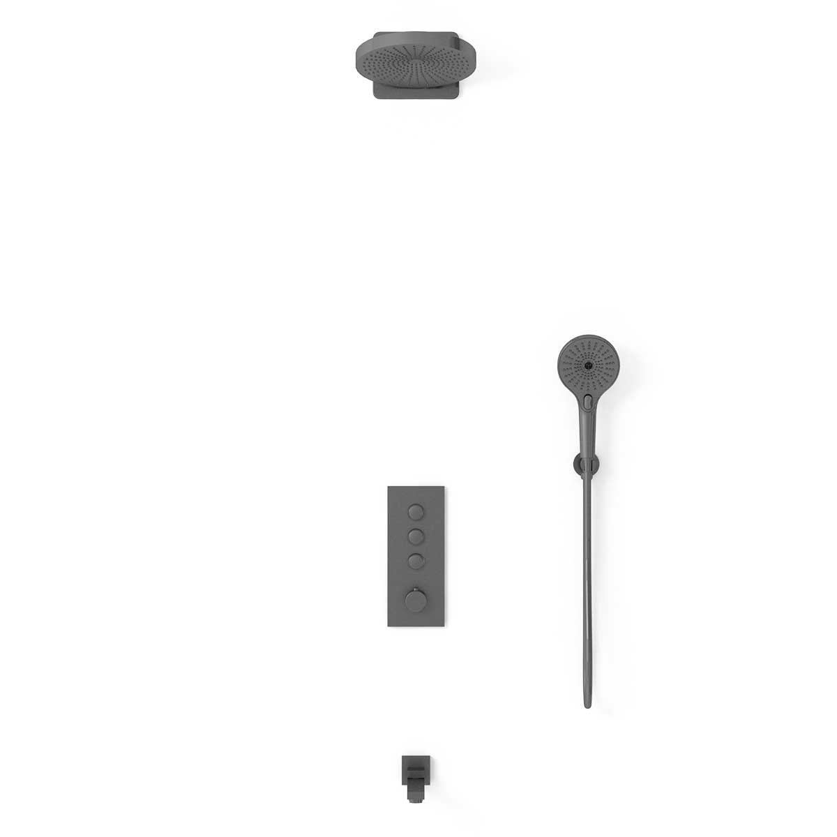 Душевая система Vincea VSFW-433TI1GM встраиваемая в стену цвет вороненая сталь