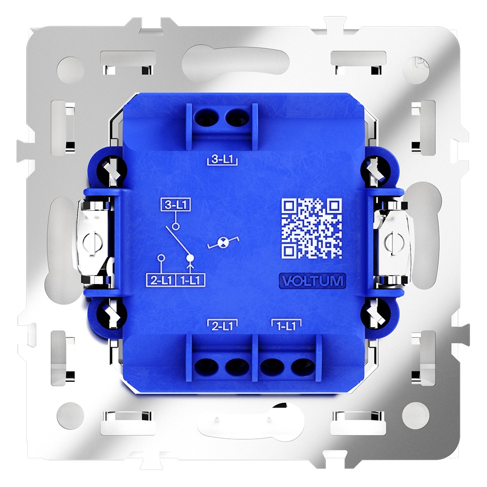 Проходной переключатель встраиваемый VOLTUM S70 одноклавишный с подсветкой 10А, (кашемир)