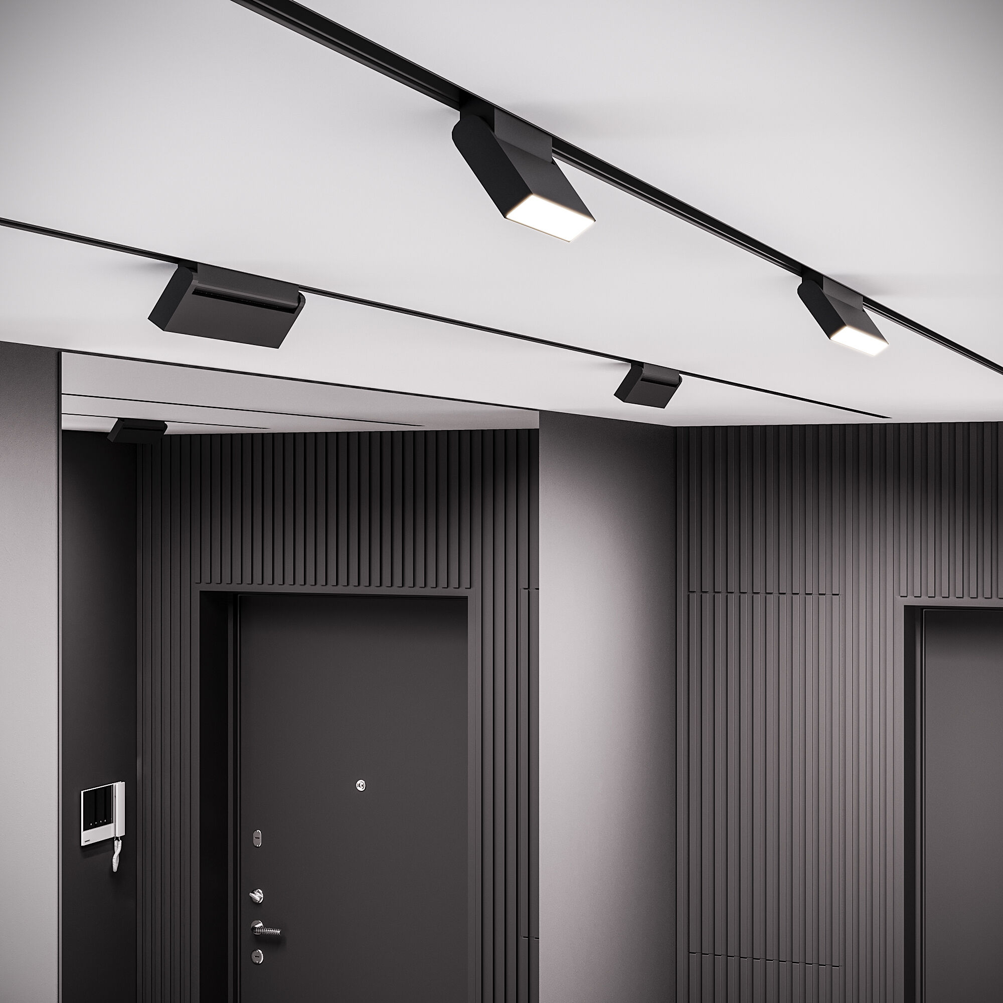 Slim Magnetic Умный трековый поворотный светильник 12W 2700-6500K Dim Kos чёрный